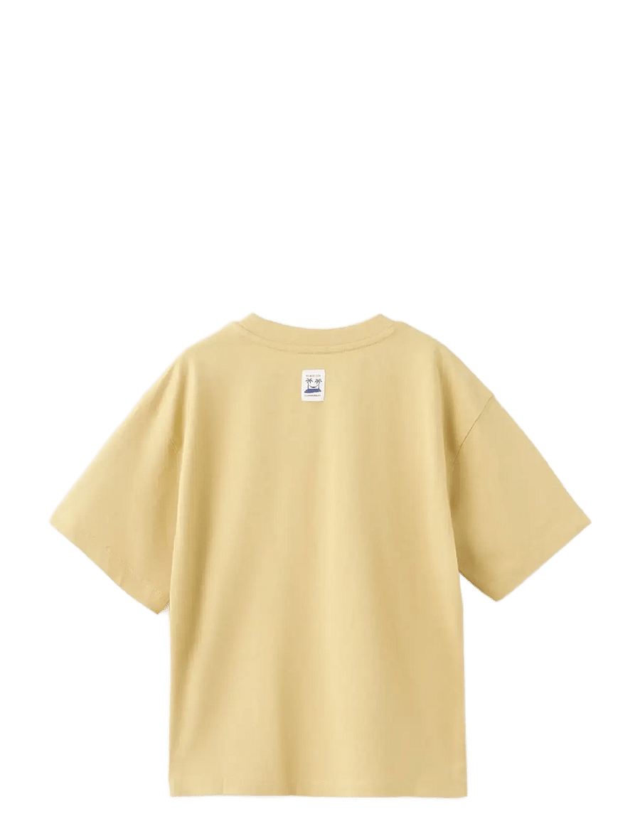 Mango - Printed cotton-blend t-shirt - kurzärmelige - medium yellow - 1