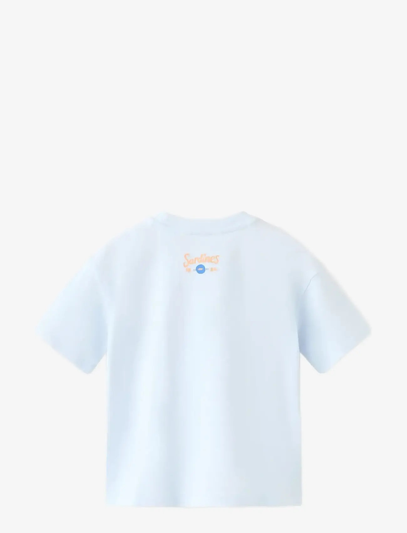 Mango - Printed cotton-blend t-shirt - kurzärmelige - lt-pastel blue - 1