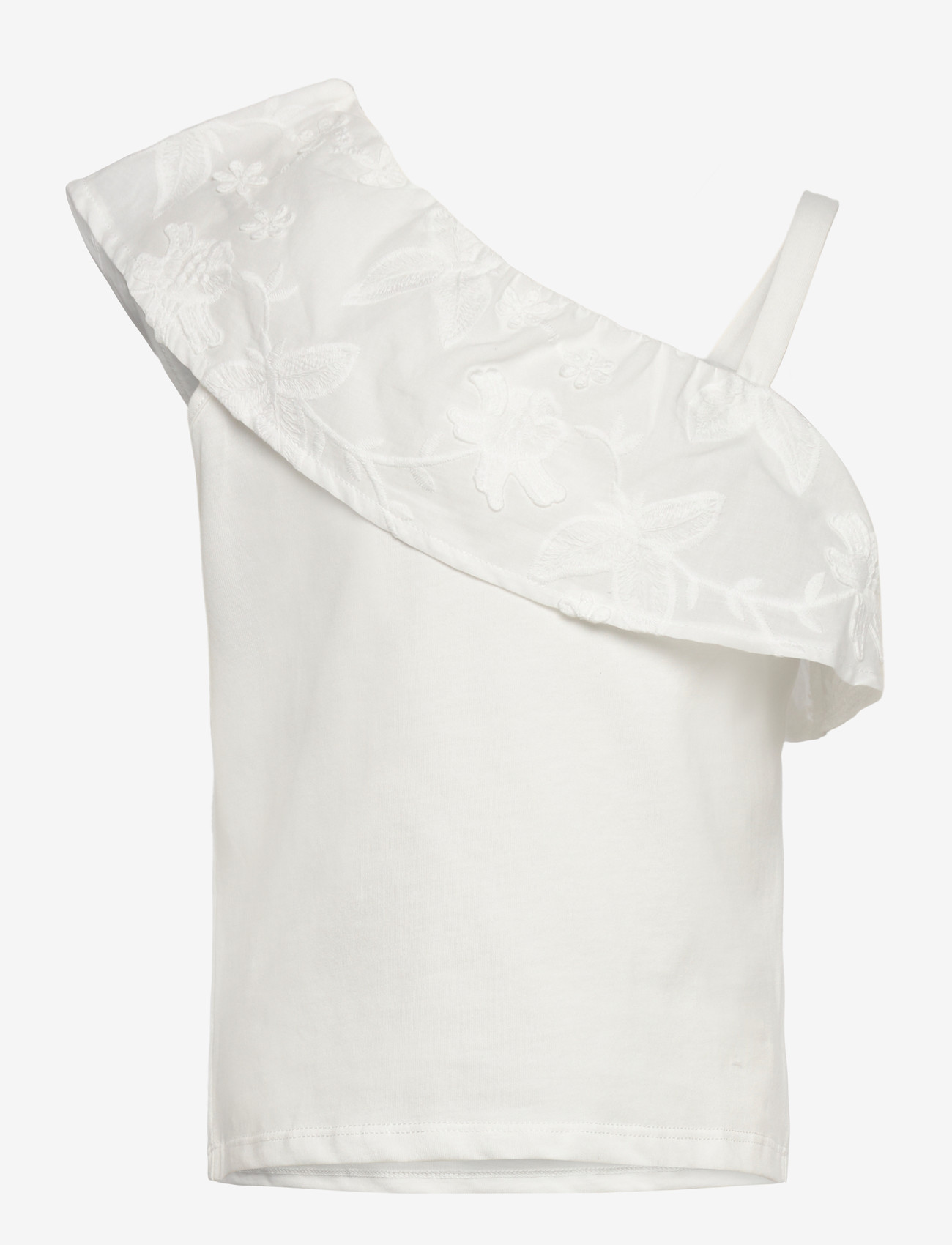 Mango - Asymmetric embroidered T-shirt - linnen - natural white - 0