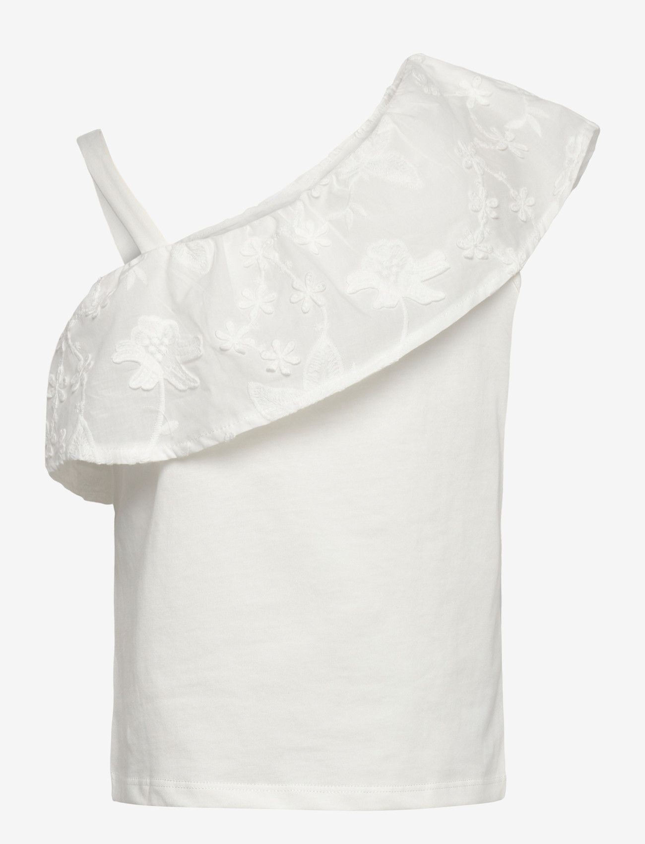 Mango - Asymmetric embroidered T-shirt - linnen - natural white - 1