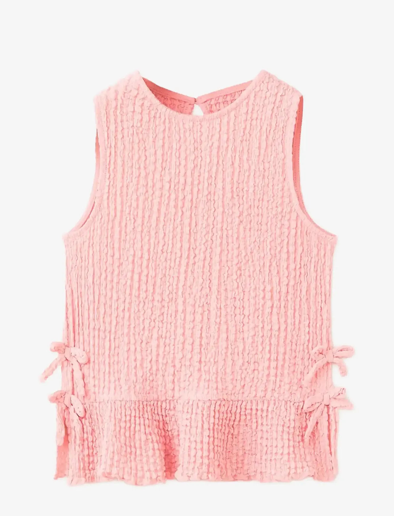 Mango - Ruffled top with bows - linnen - pink - 1