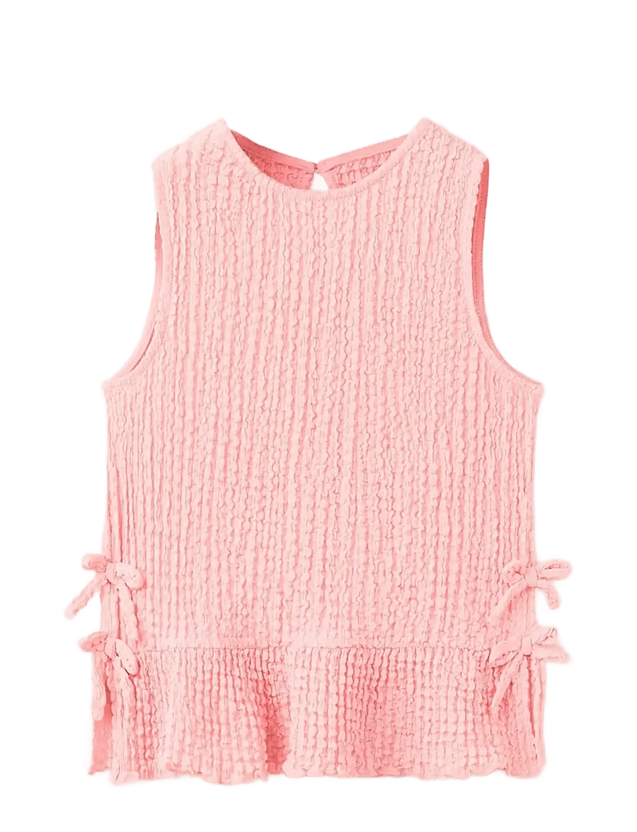 Mango - Ruffled top with bows - Ærmeløs undertrøje - pink - 1