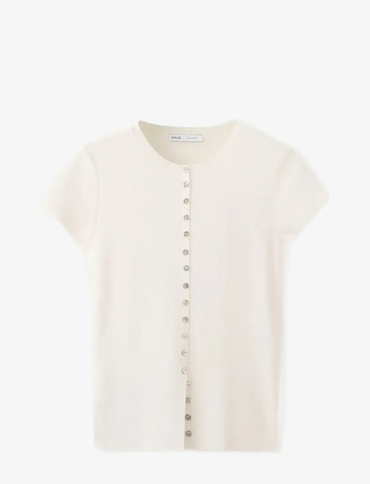 Mango - Buttons detail knit sweater - cardigans - light beige - 1