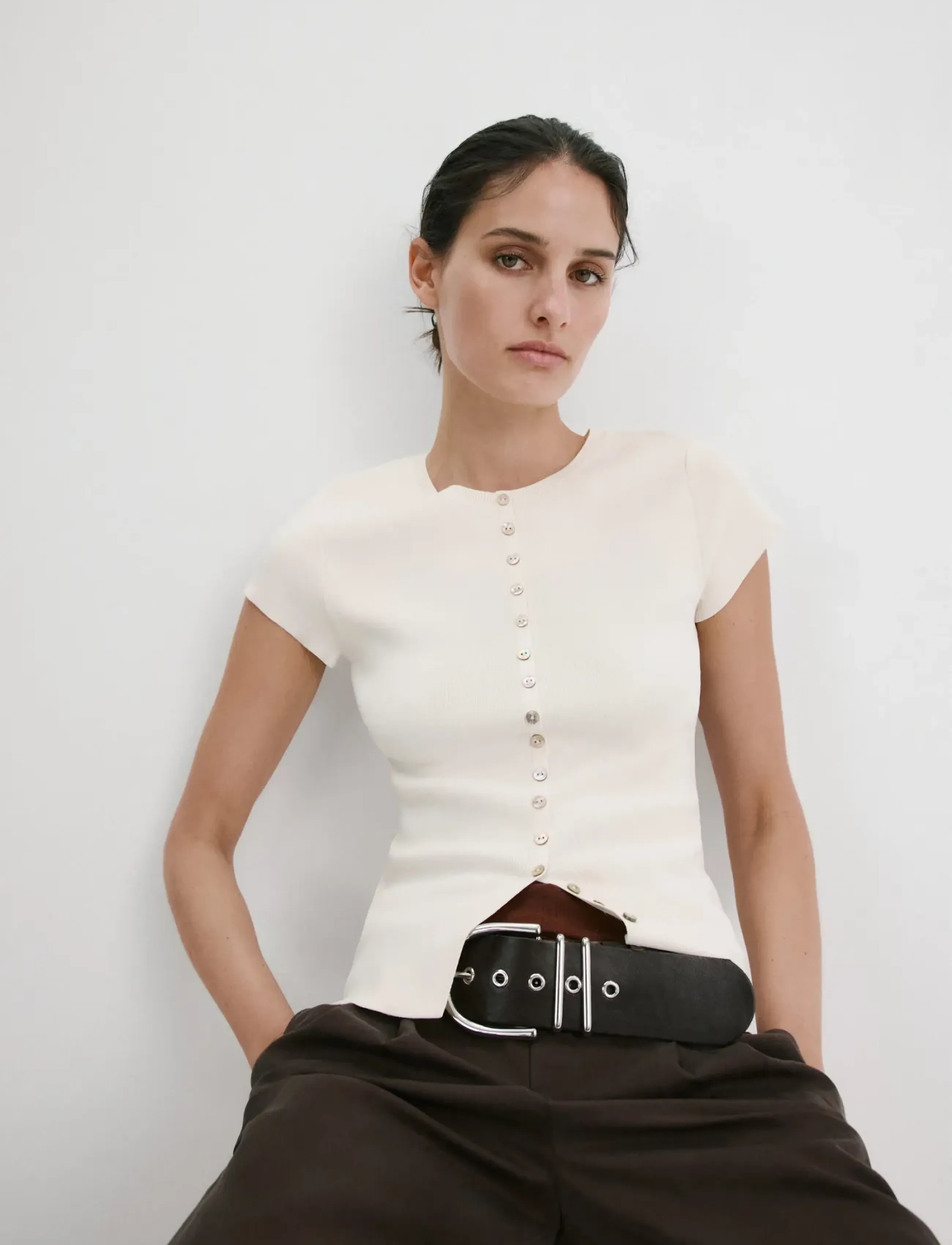 Mango Buttons detail knit sweater - Mango - LIGHT BEIGE / cream