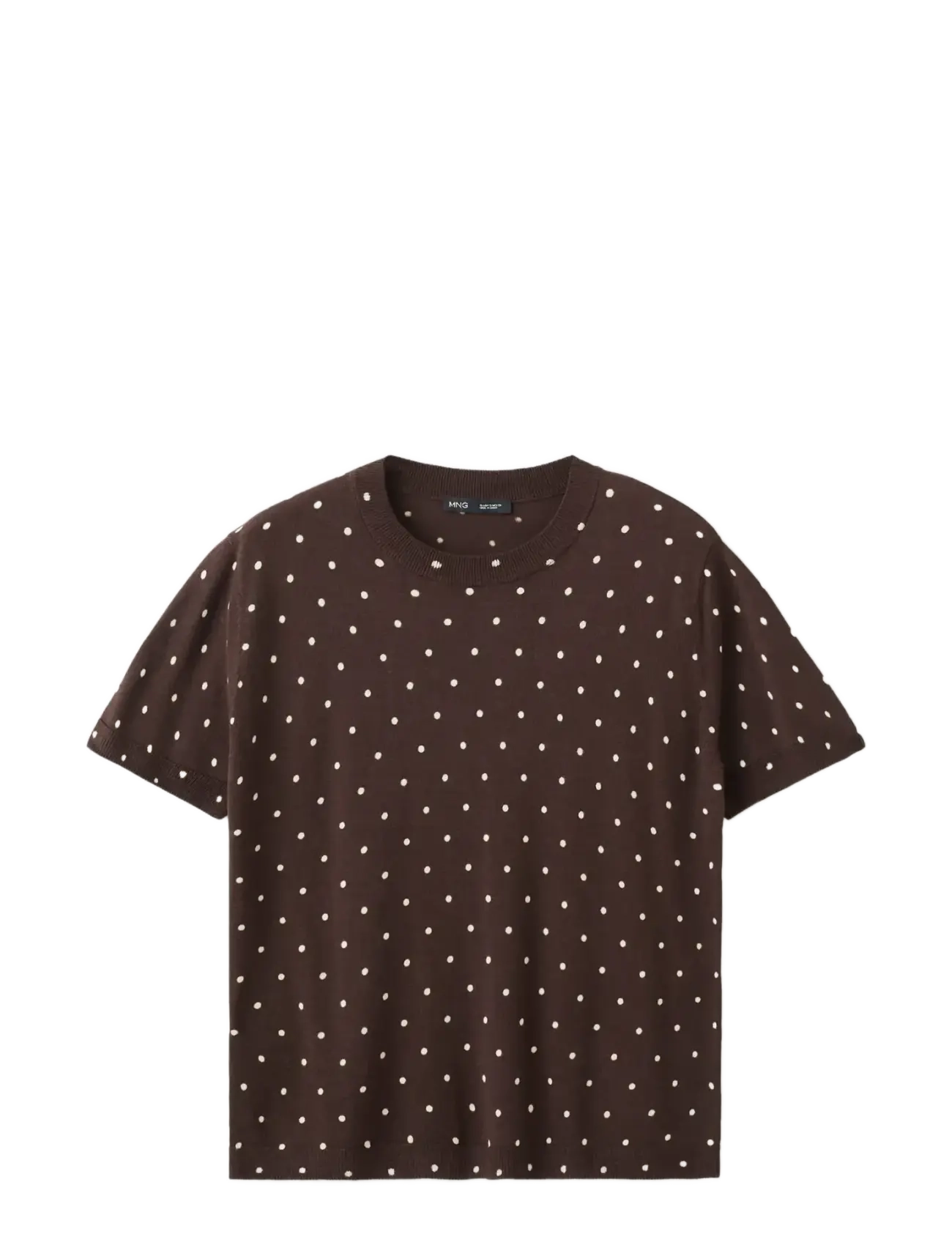 MANGO Polka-Dot Strick Pullover Braun - M - Damen