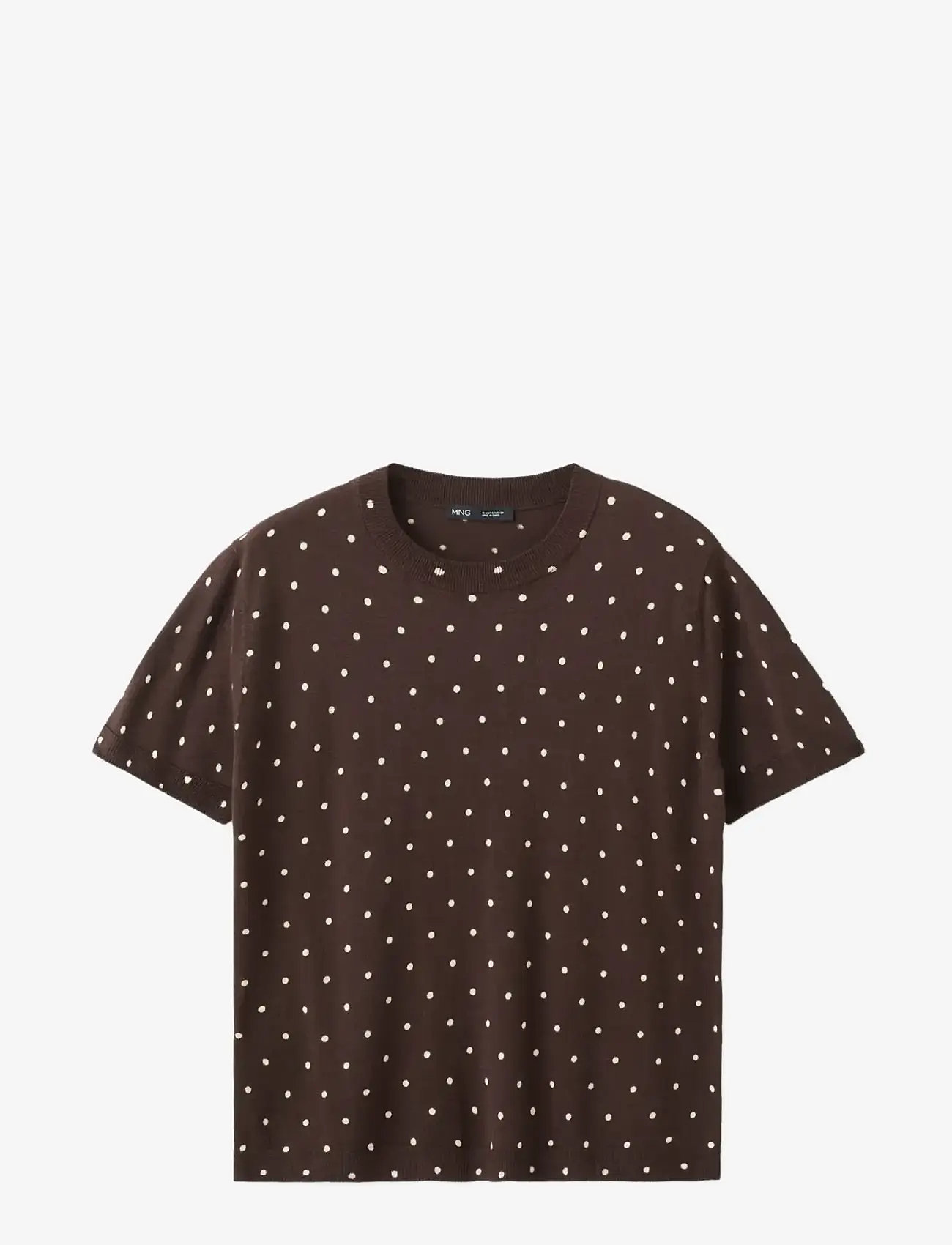 Mango - Polka-dot knitted sweater - striktrøjer - dark brown - 1