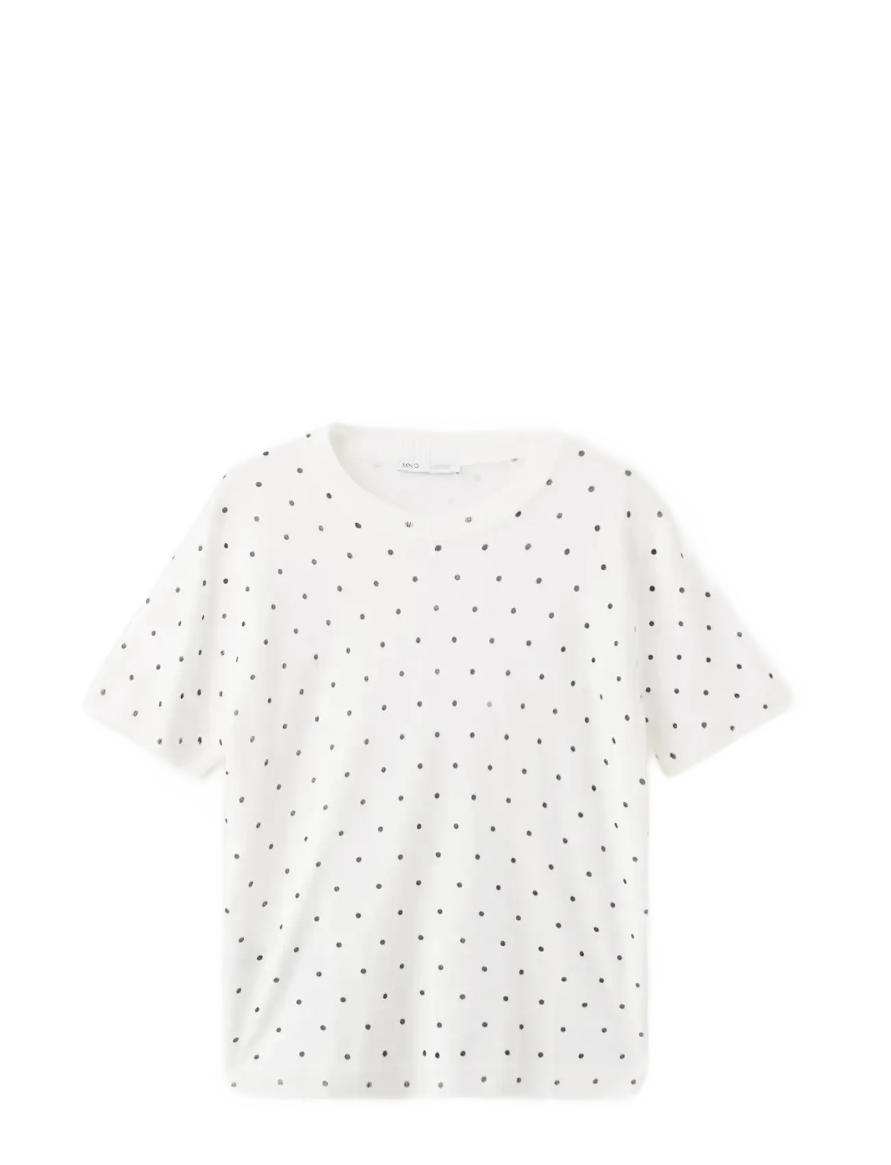 MANGO Polka-Dot Strick Pullover Weiß - XL - Damen