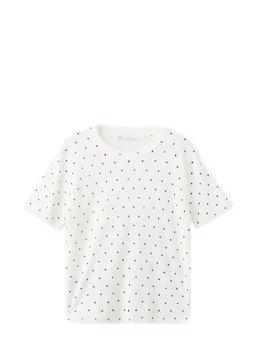 Mango - Polka-dot knitted sweater - striktrøjer - natural white - 1