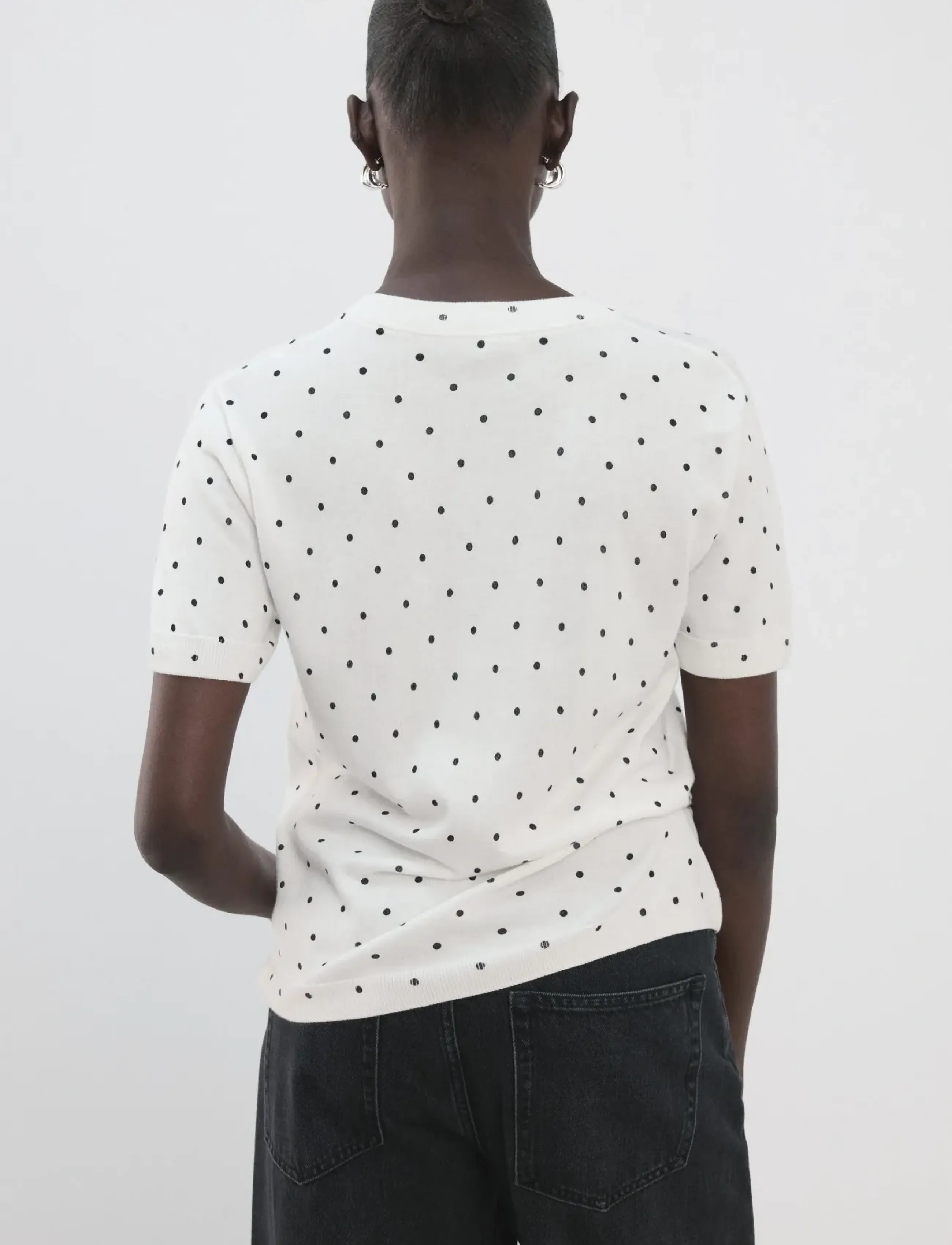 Mango - Polka-dot knitted sweater - striktrøjer - natural white - 2