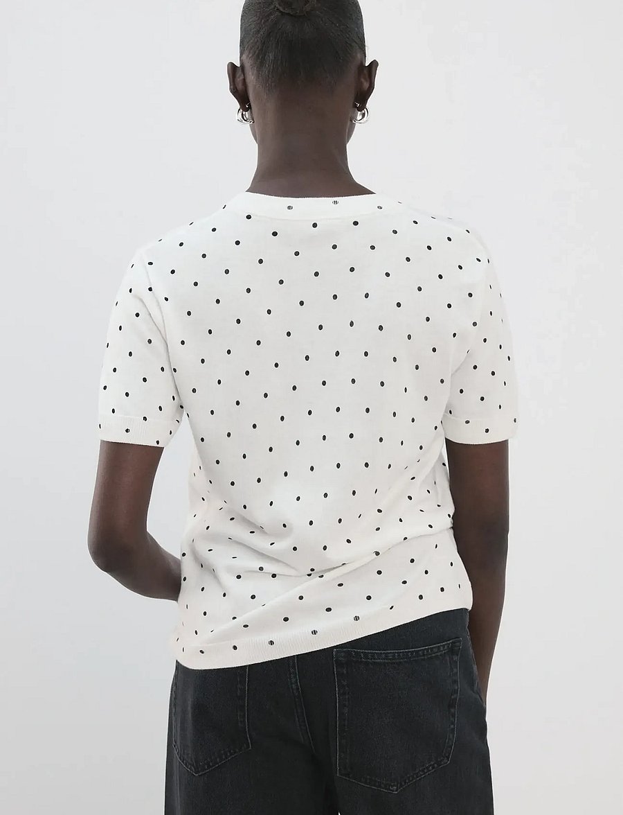 Mango - Polka-dot knitted sweater - striktrøjer - natural white - 2