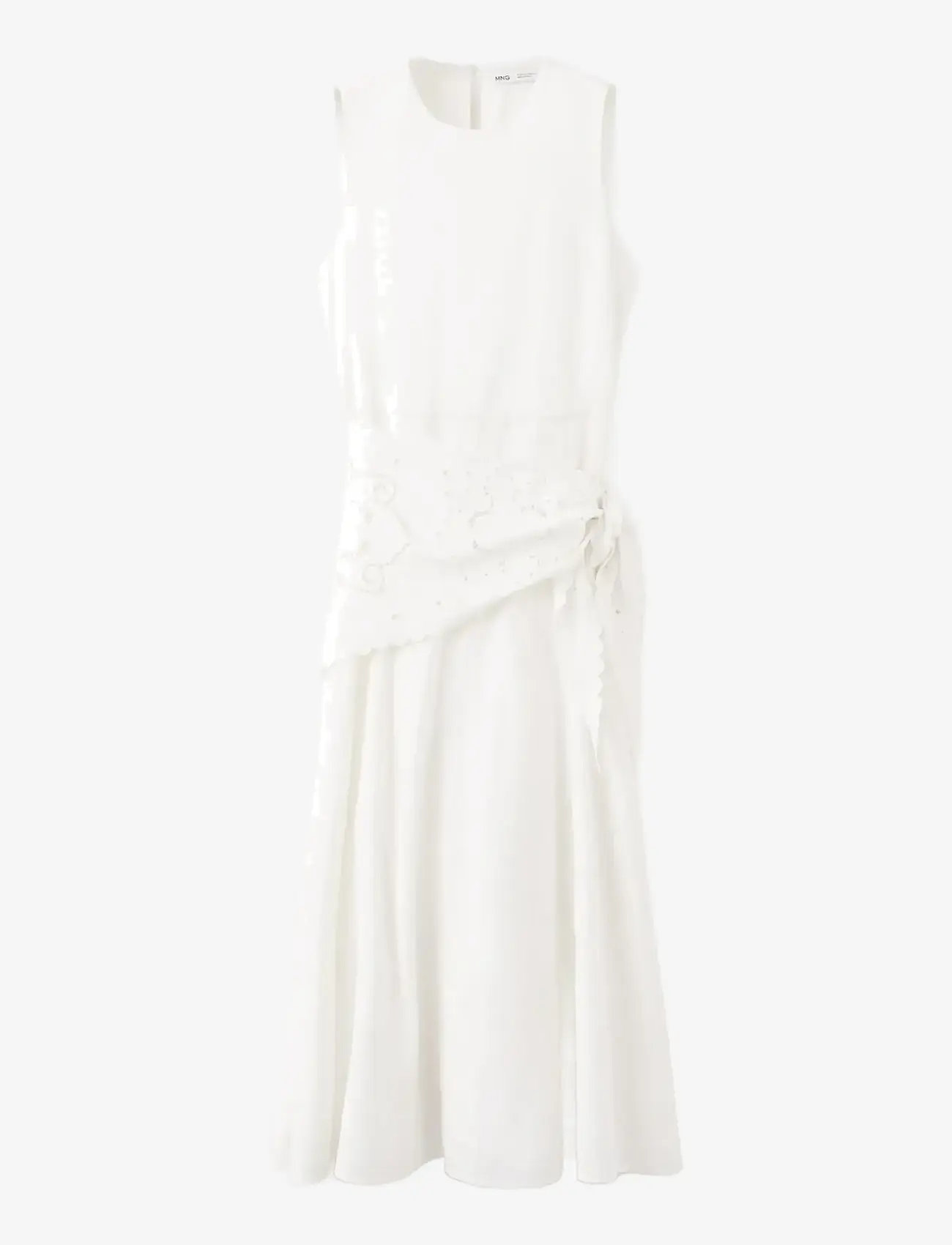 Mango - Handkerchief A-line dress - midiklänningar - light beige - 1