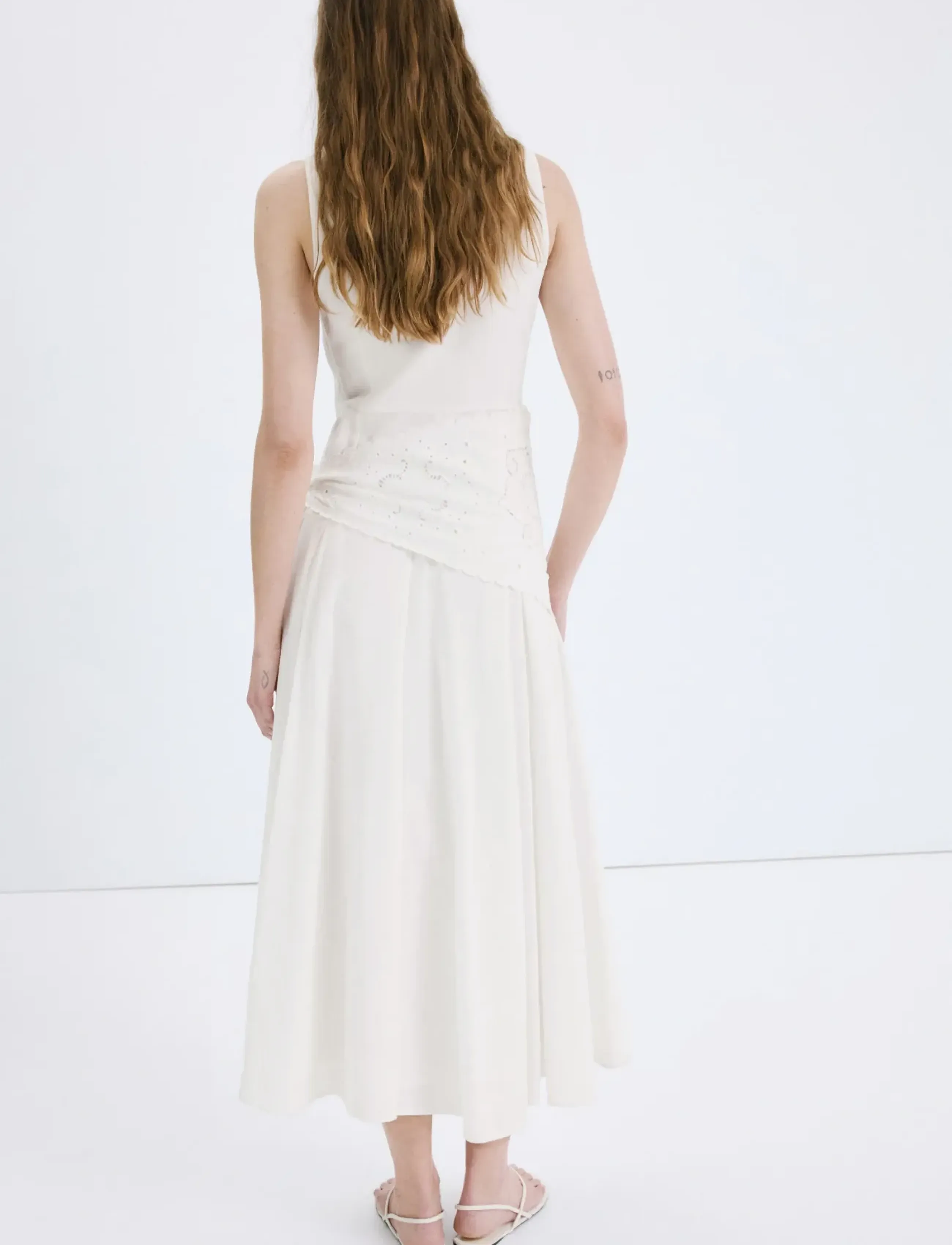 Mango - Handkerchief A-line dress - midi kjoler - light beige - 2