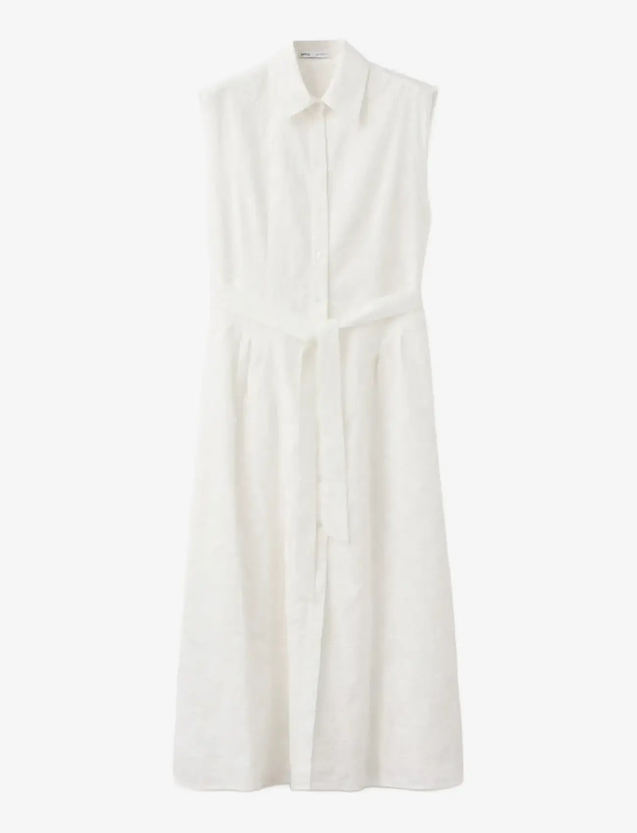 Mango - Embroidered belt dress - hemdkleider - light beige - 1
