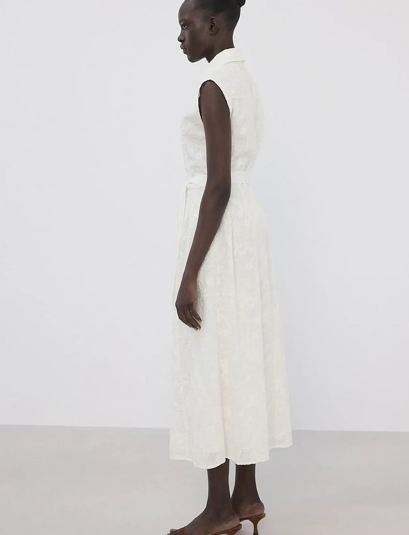 Mango - Embroidered belt dress - hemdkleider - light beige - 2
