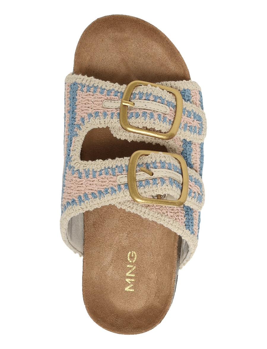 Mango - Crochet buckle sandals - sandaler - natural white - 3