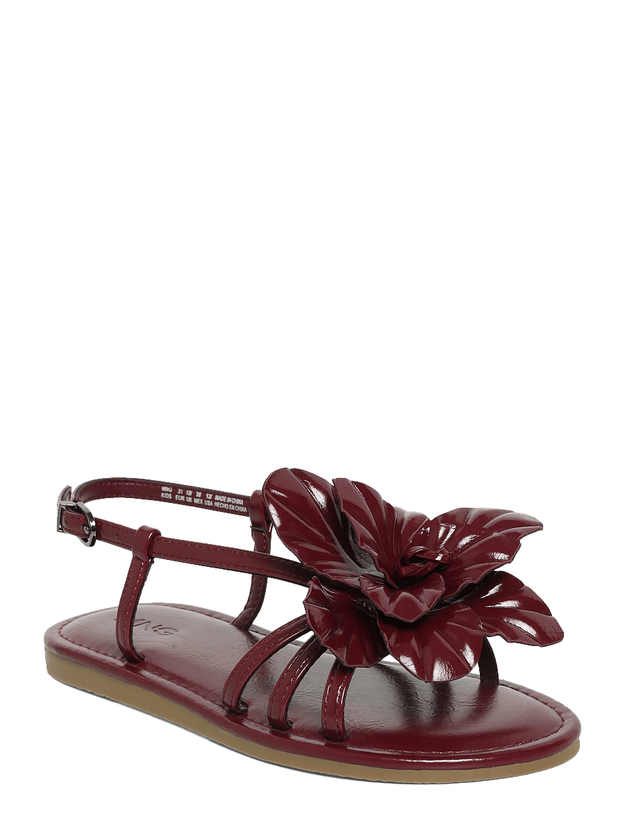 Mango - Embossed flower sandals - sandaler - dark red - 0
