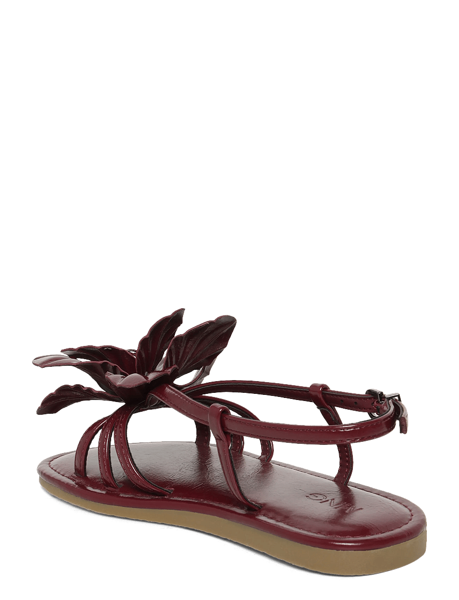 Mango - Embossed flower sandals - sandaler - dark red - 1