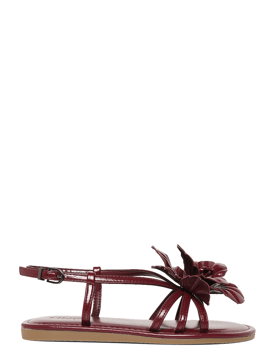 Mango - Embossed flower sandals - sandaler - dark red - 2