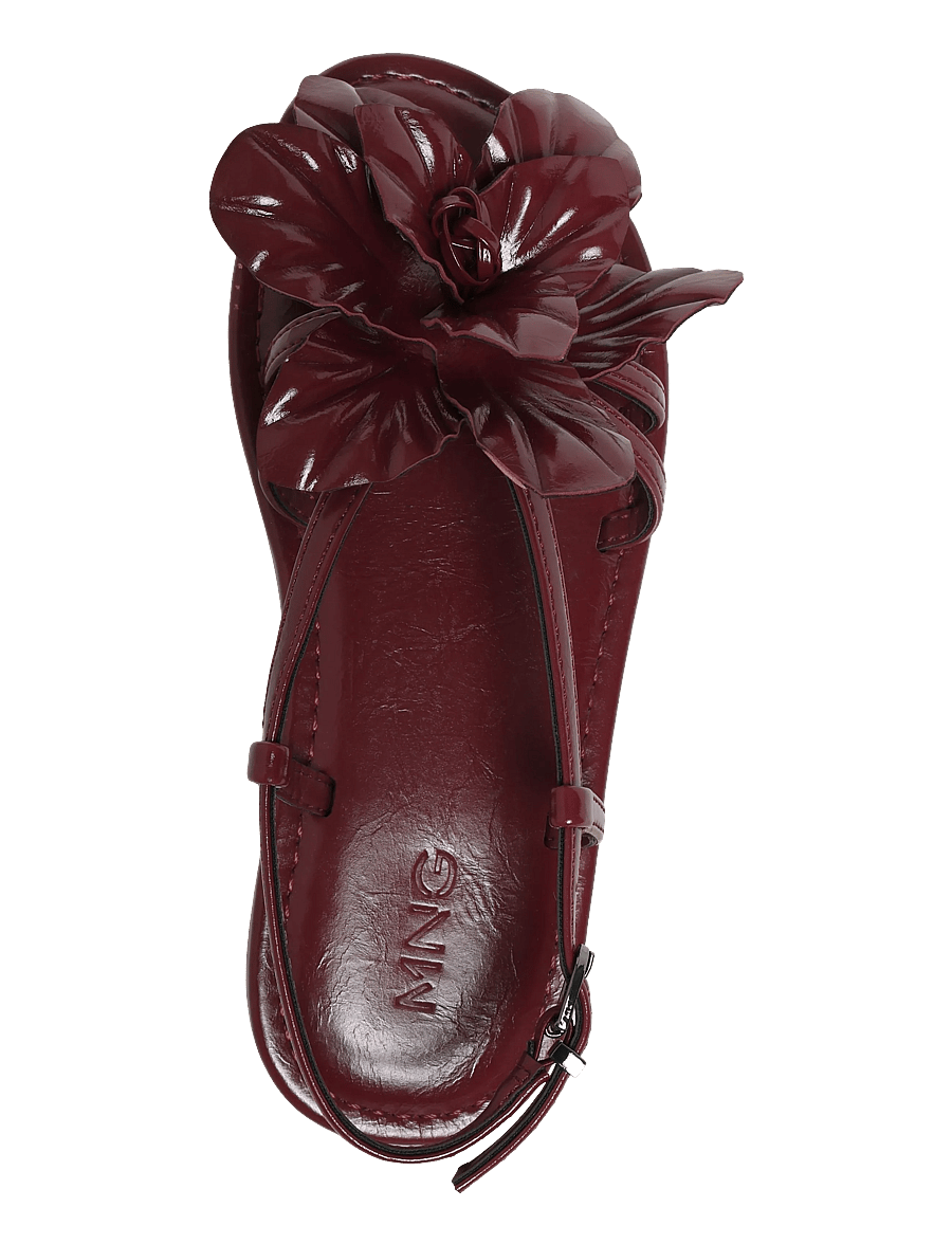Mango - Embossed flower sandals - sandaler - dark red - 3