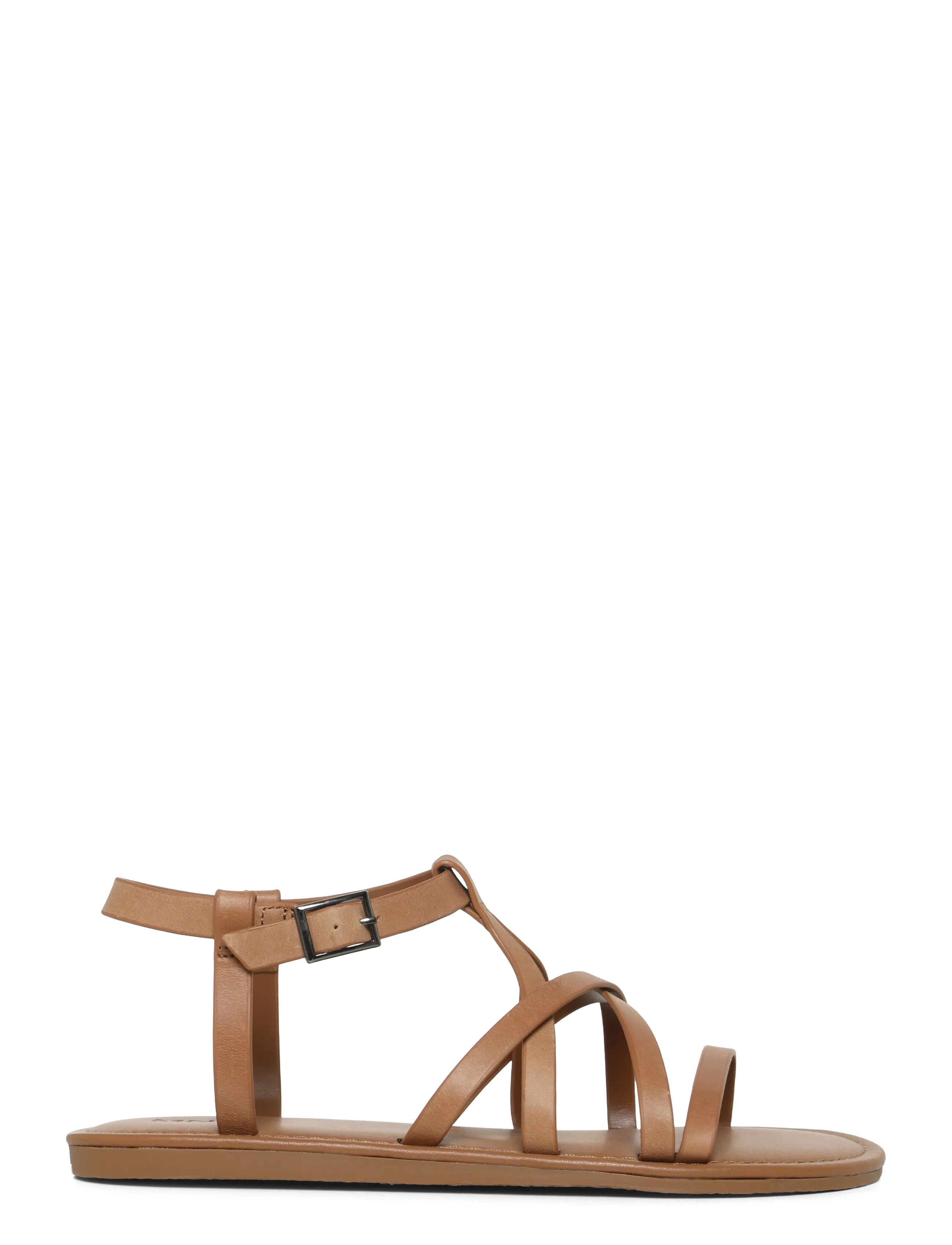 Mango - Cross-strap leather sandals - medium brown - 2