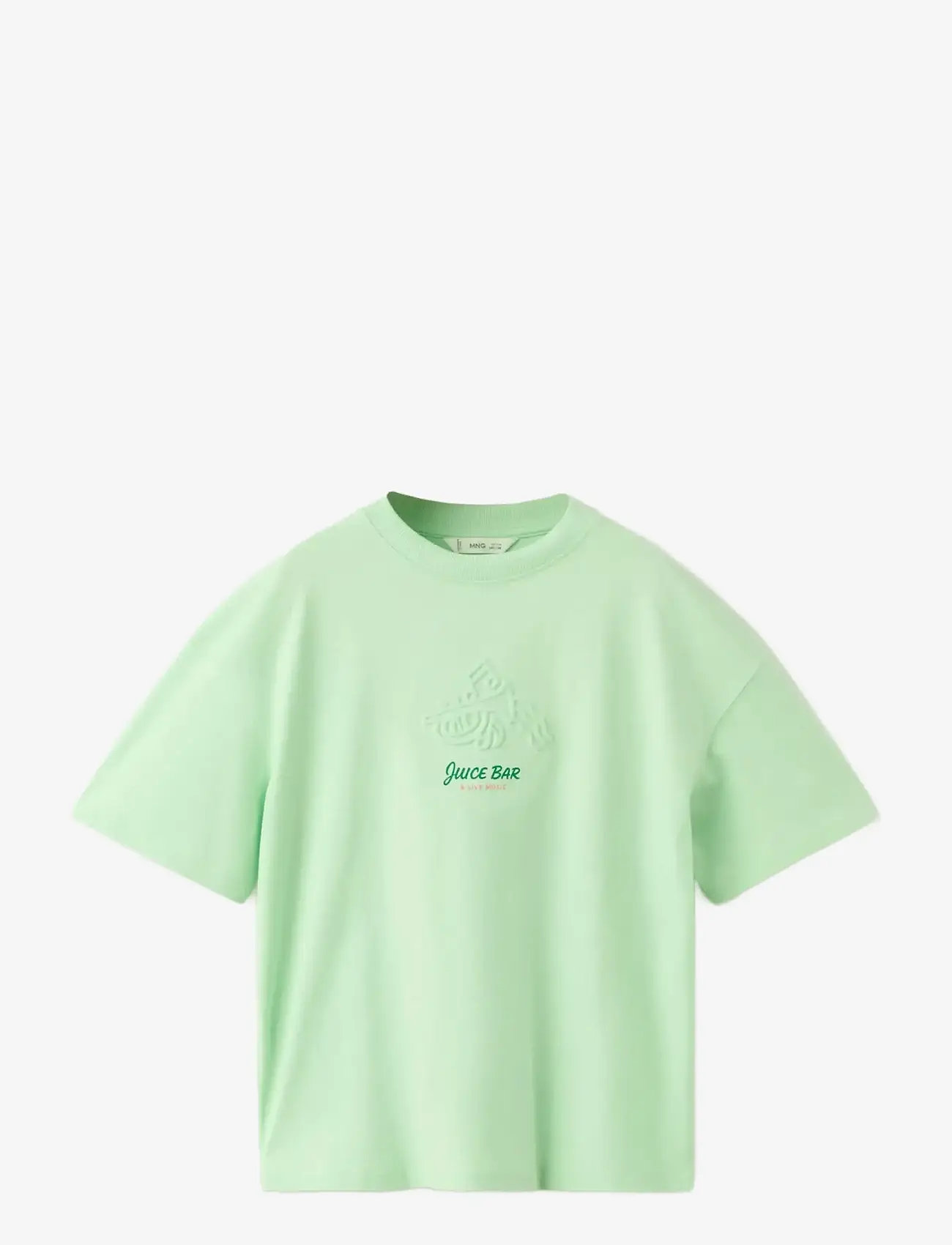 Mango - Printed cotton-blend t-shirt - kortærmede t-shirts - green - 0