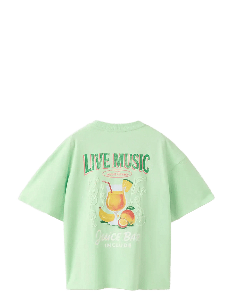 Mango - Printed cotton-blend t-shirt - kortærmede t-shirts - green - 1