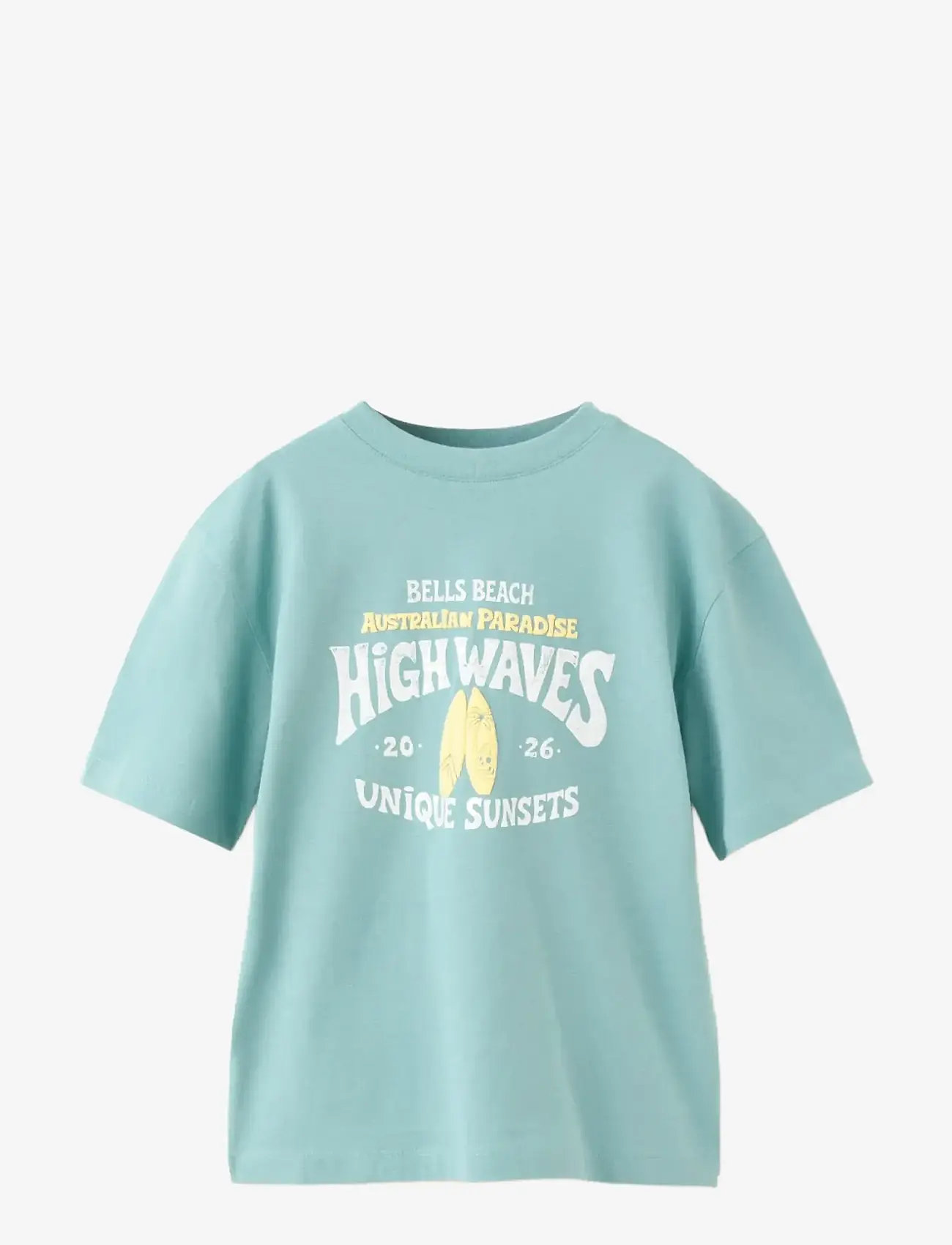 Mango - Printed cotton-blend t-shirt - kortärmade t-shirts - turquoise - aqua - 0