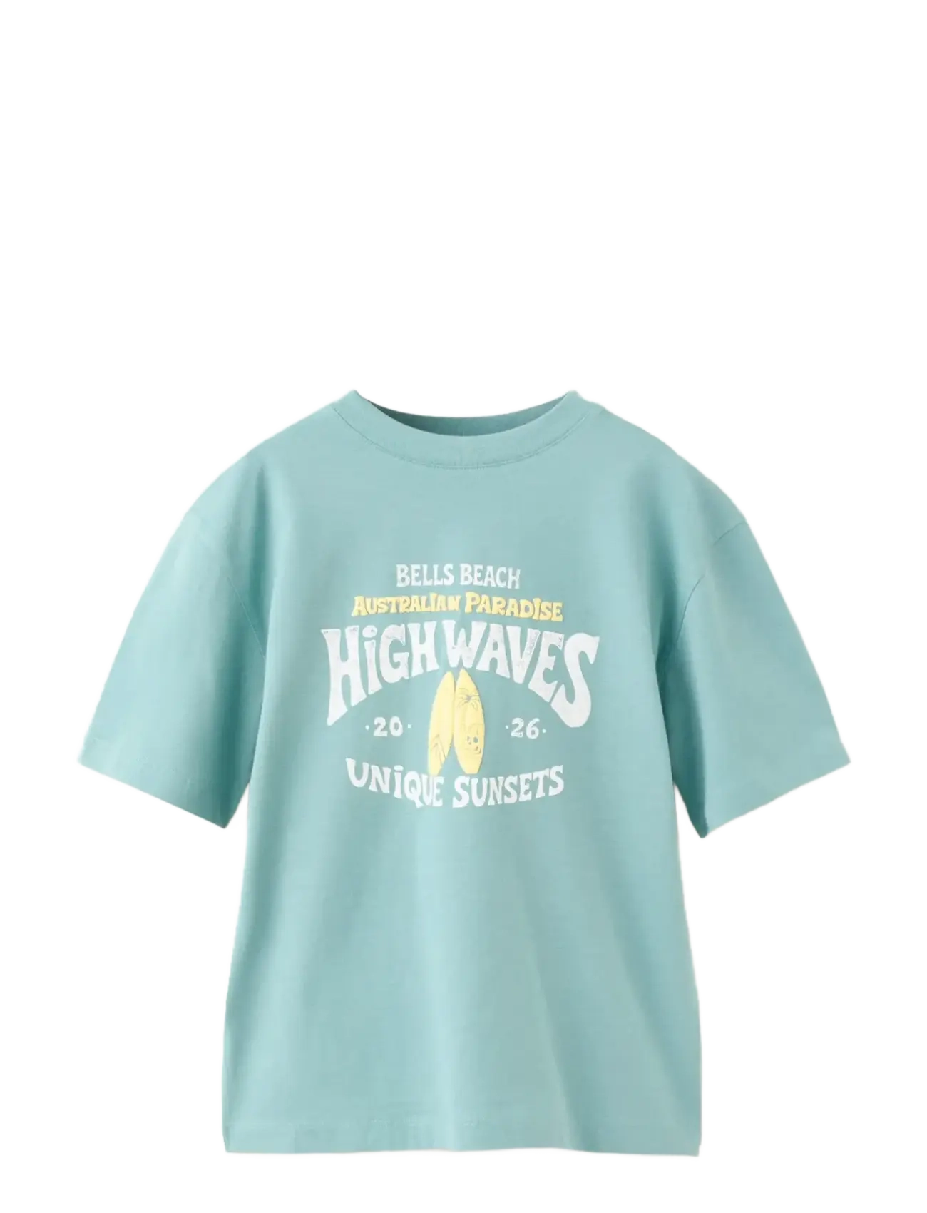 Mango Printed cotton-blend t-shirt - Teens 140-176 - TURQUOISE - AQUA / blue