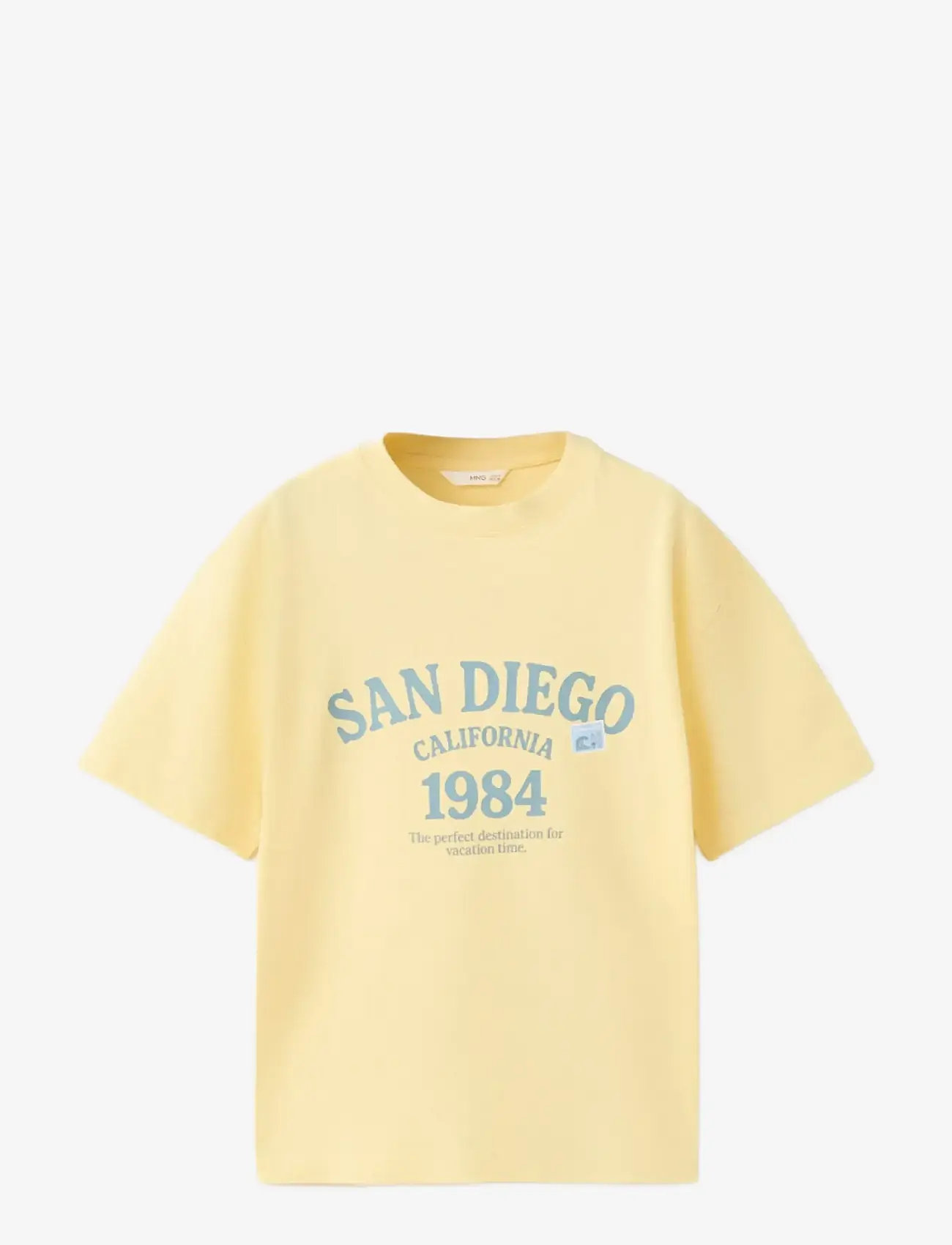 Mango - Printed cotton-blend t-shirt - kortærmede t-shirts - yellow - 1