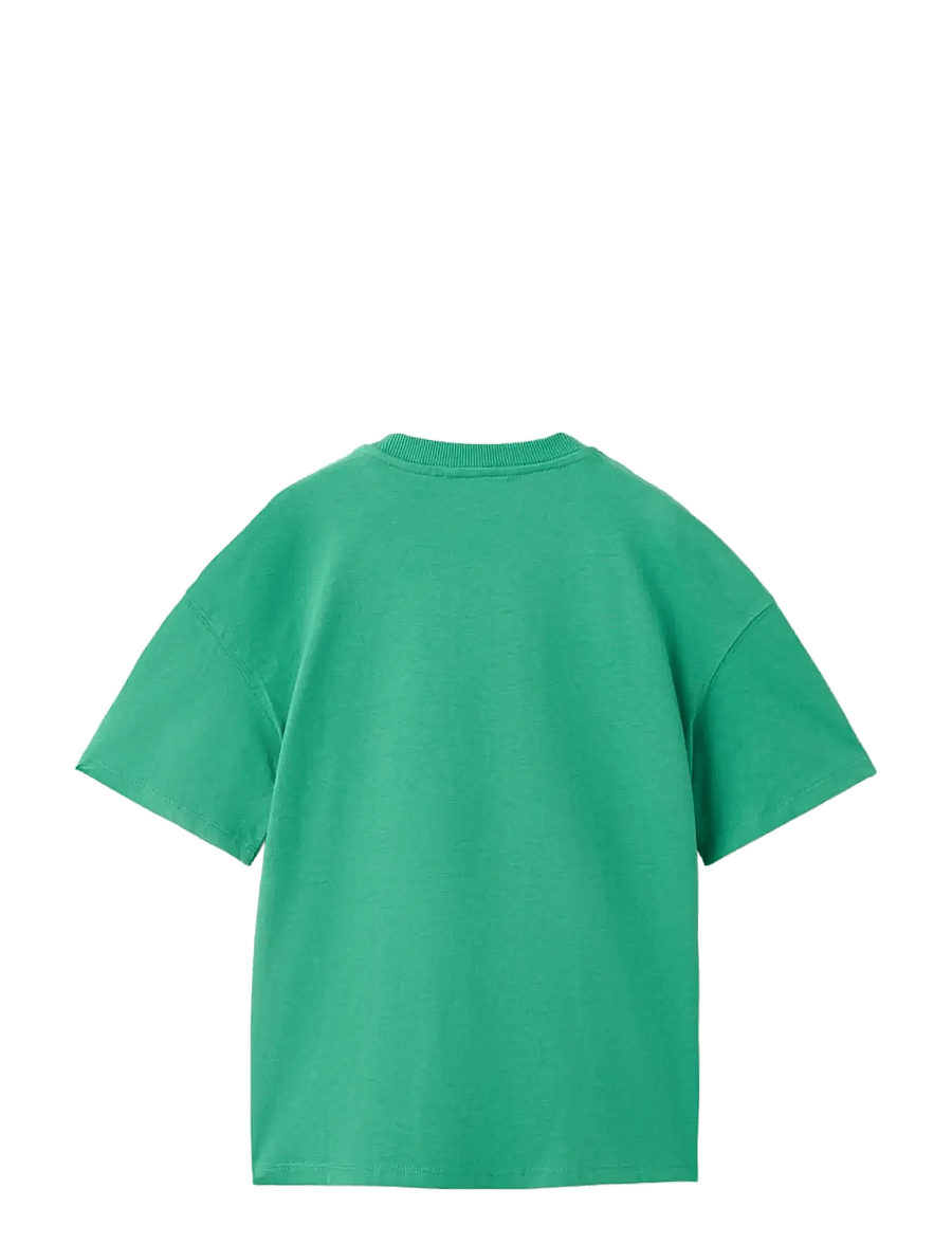 Mango - Printed cotton-blend t-shirt - kortærmede t-shirts - green - 1