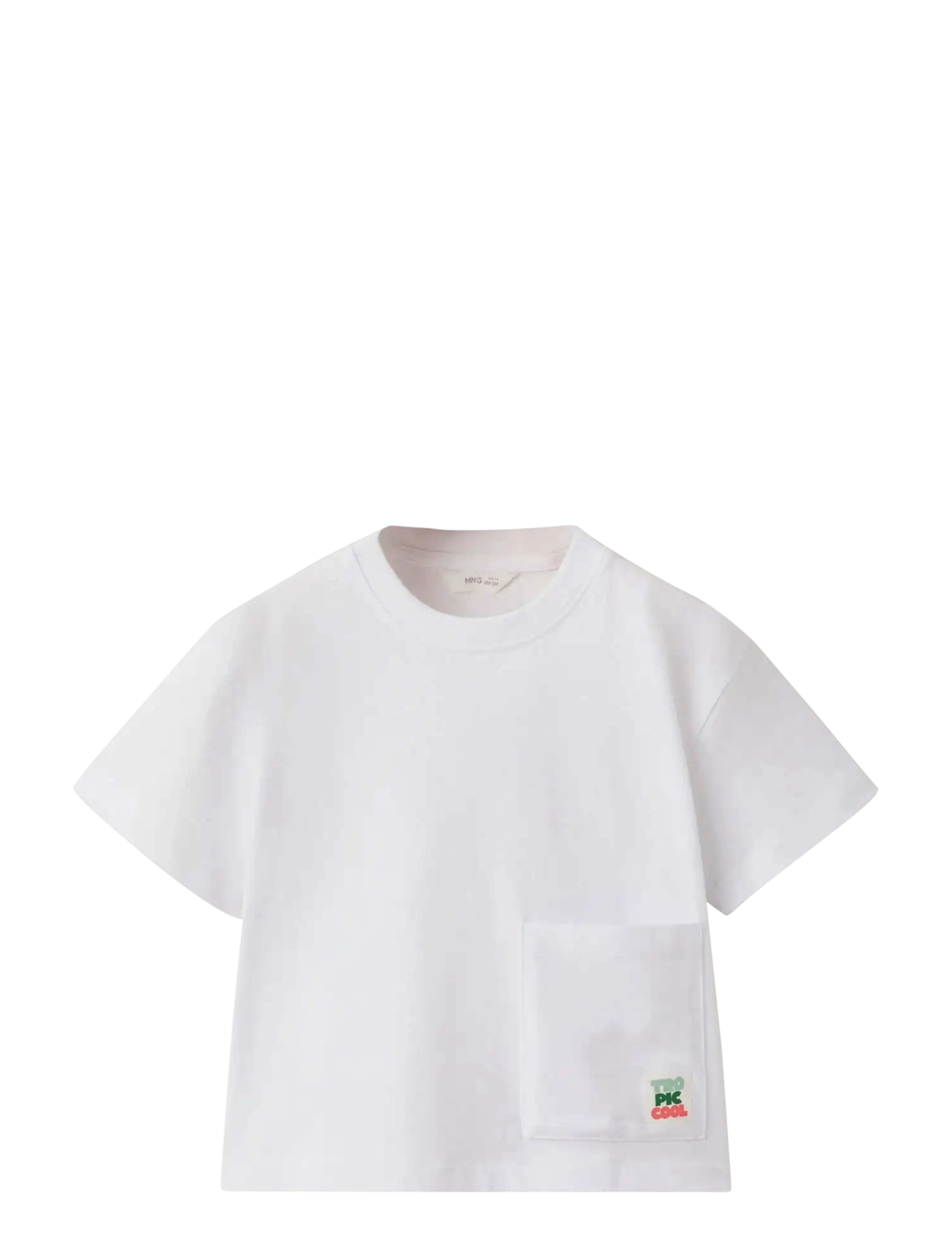 Mango Cotton T-shirt with pocket detail - Kortärmade t-shirts - WHITE / white
