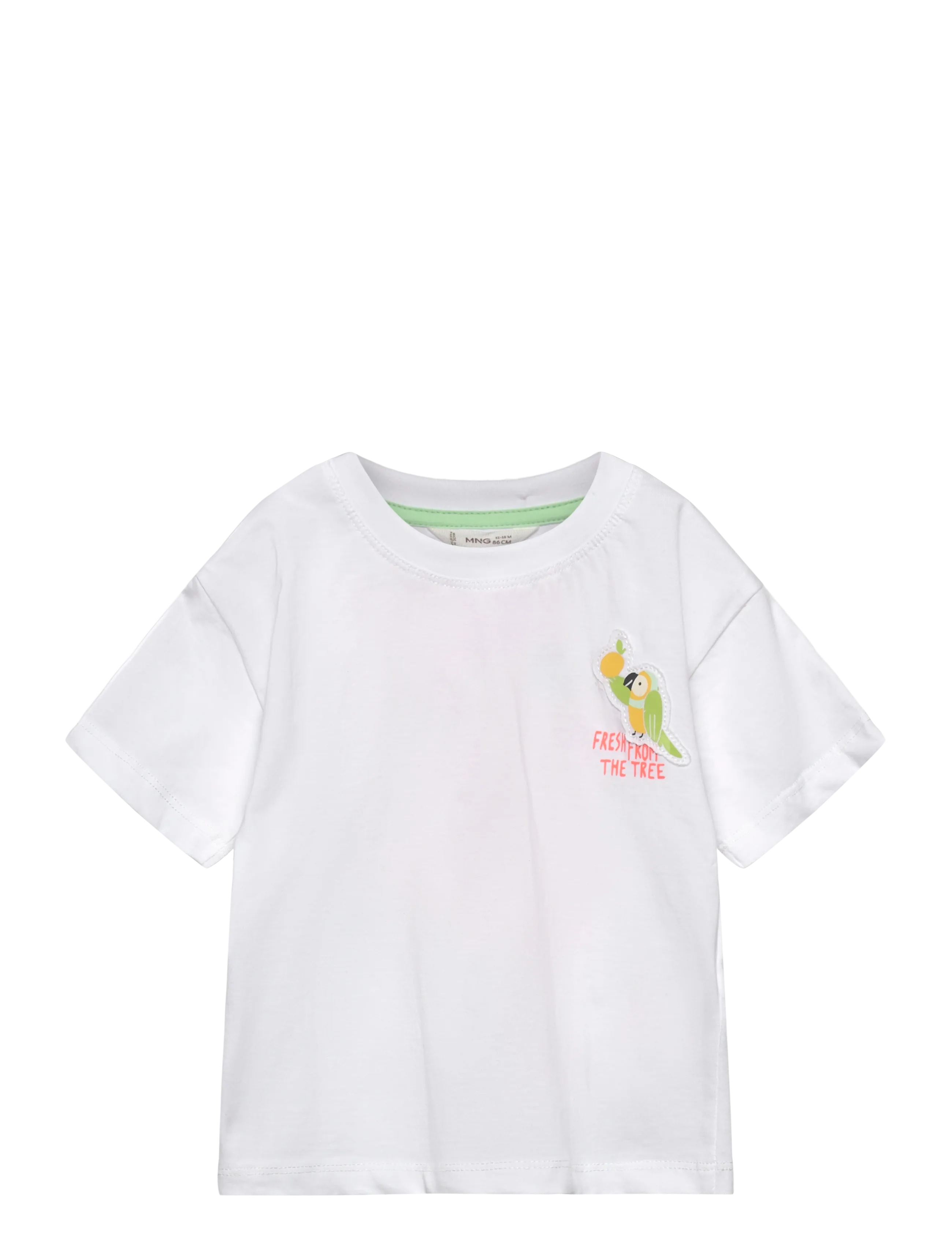 MANGO Bestickt Detail Baumwolle T-Shirt Weiß - 5-6 - Kinder