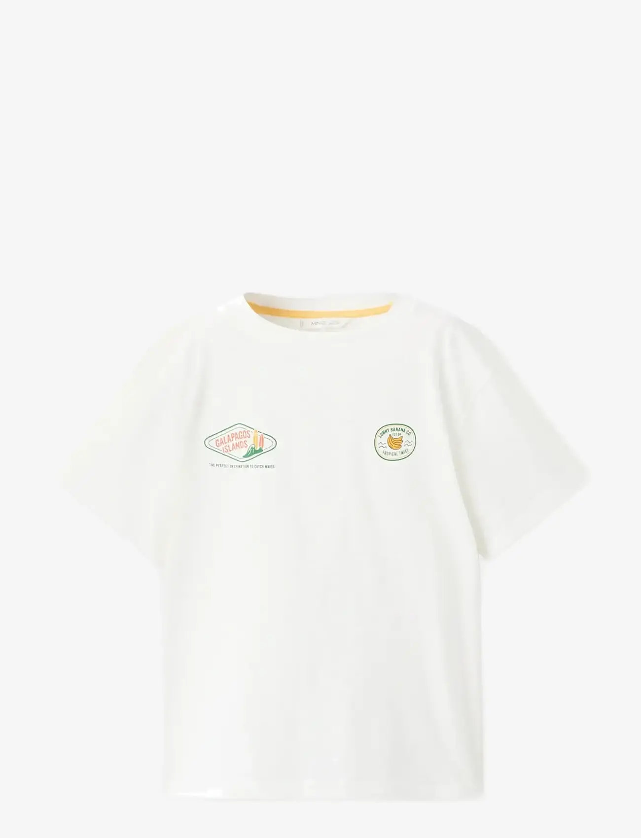 Mango - Printed cotton-blend t-shirt - kortærmede t-shirts - natural white - 0