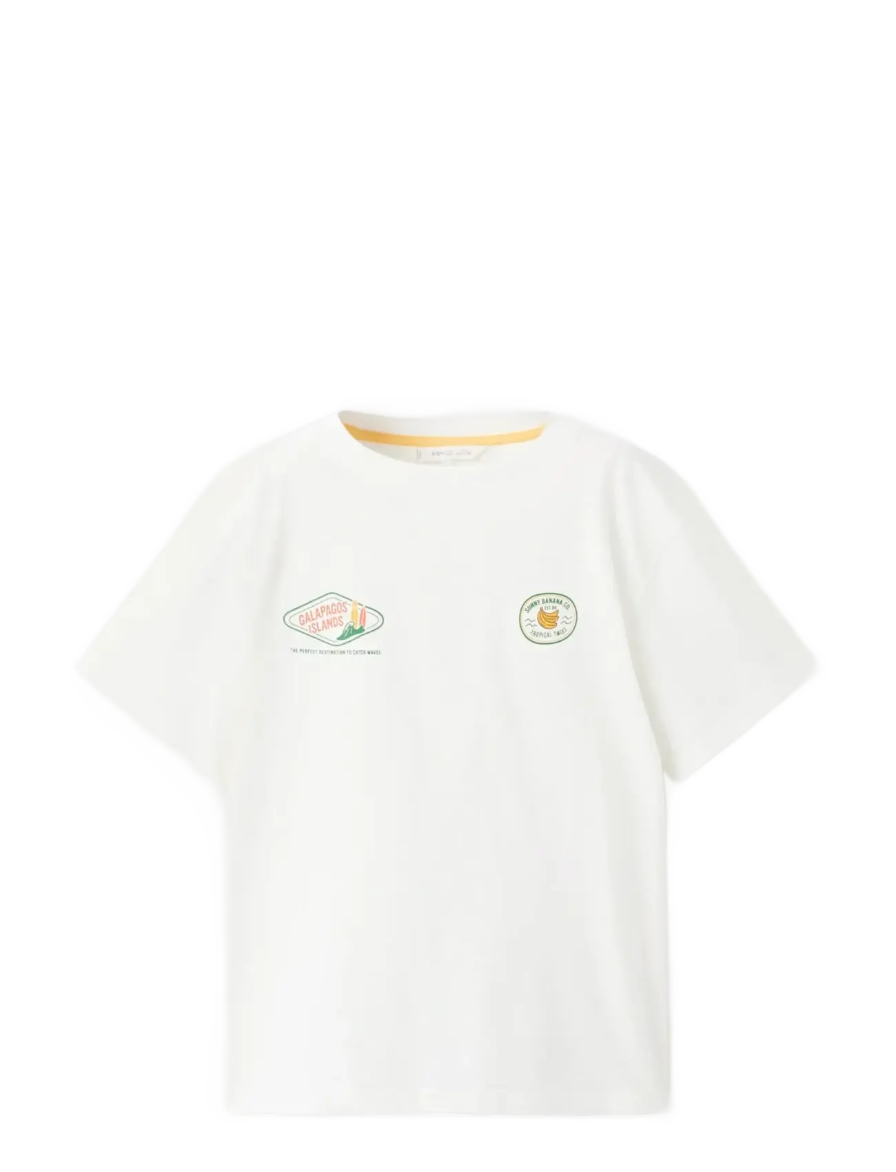 Mango Printed cotton-blend t-shirt - Tøj - NATURAL WHITE / white