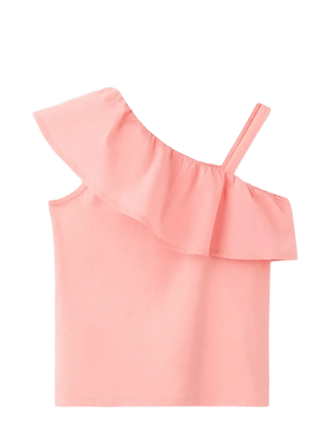 Mango Off-The-Shoulder Frill Top, 11-12, T-shirts, Rosa - Sleeveless, Kinder