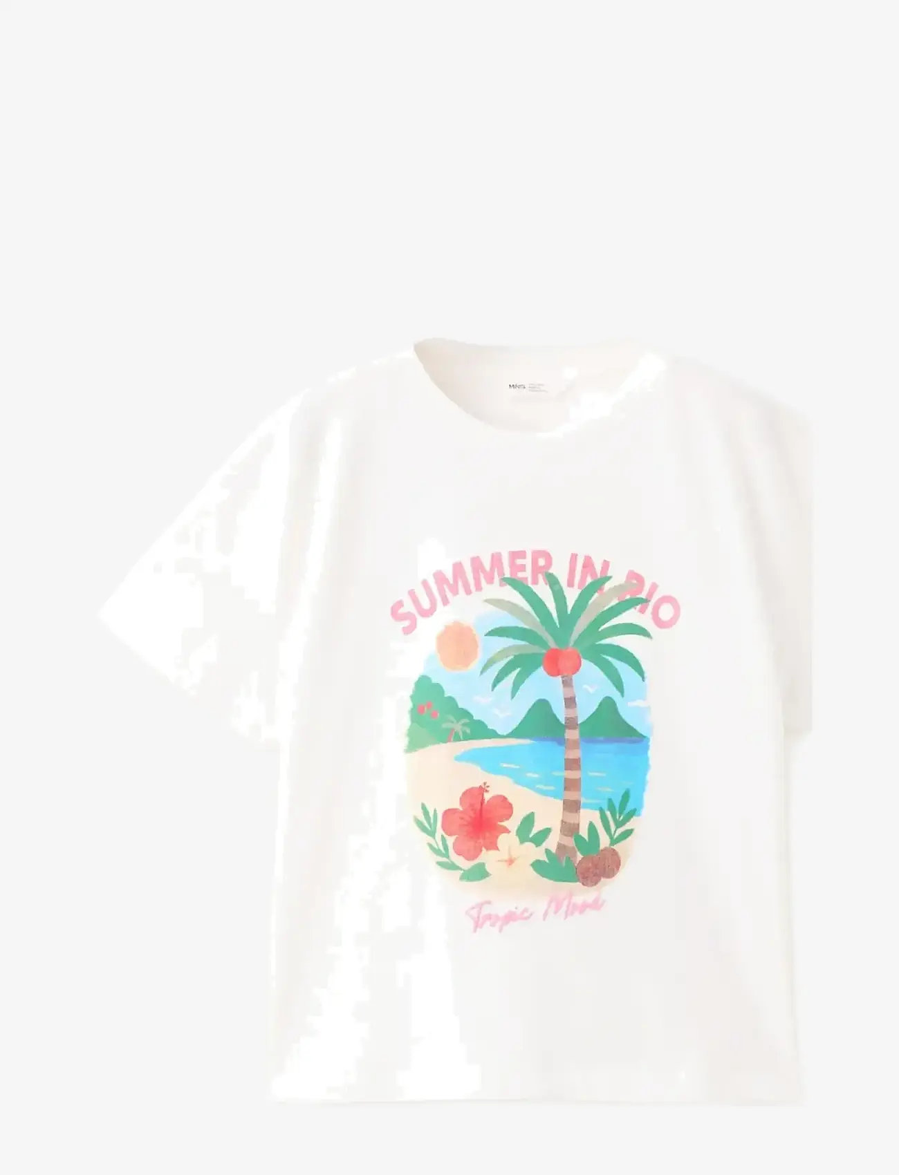 Mango - Tropical print T-shirt - kortærmede t-shirts - natural white - 0