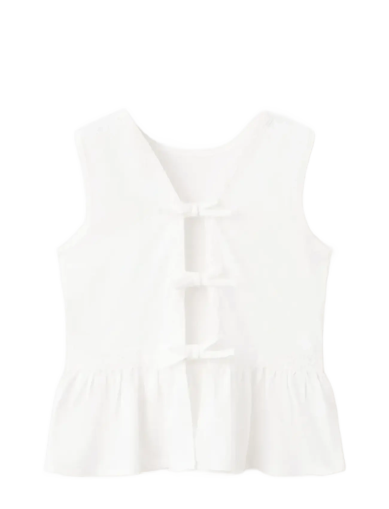 Mango Embroidered detail bow top - Kläder - NATURAL WHITE / white