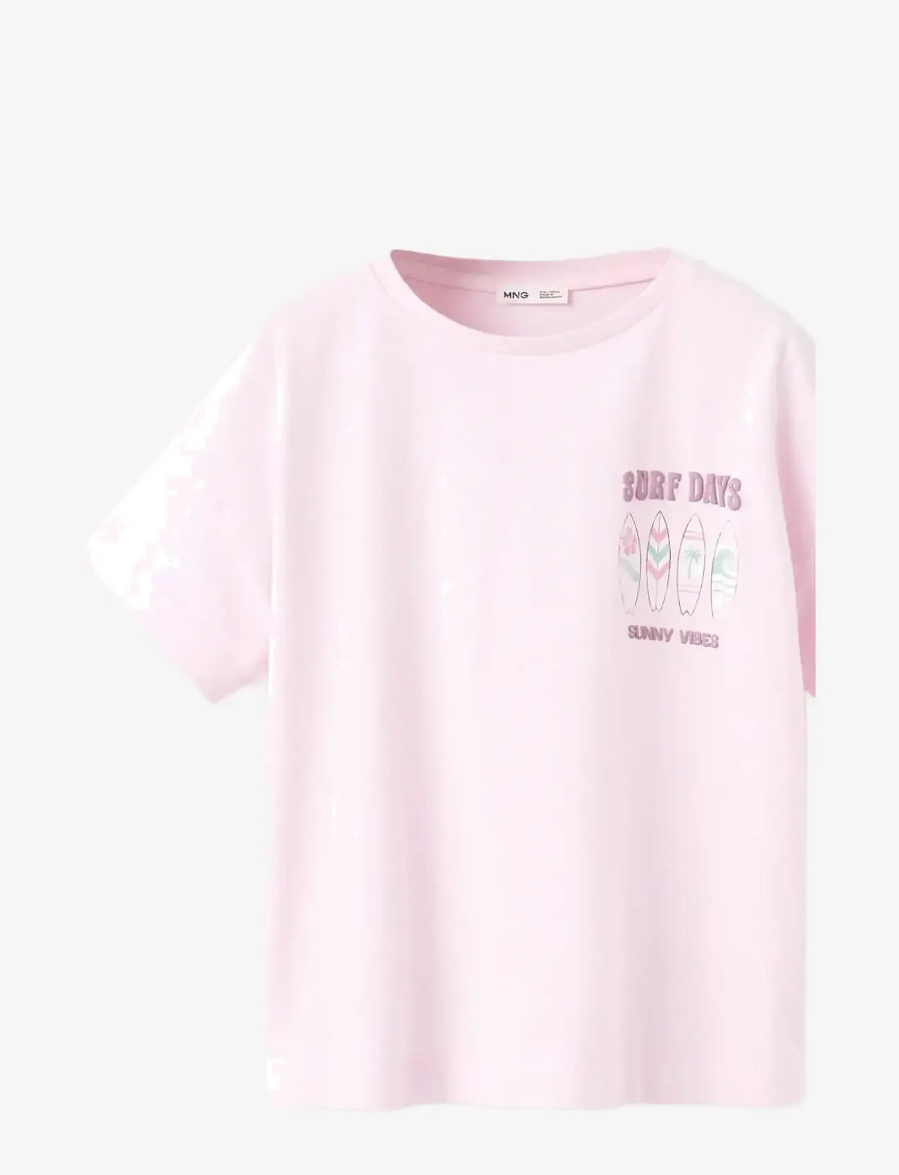 Mango - Printed cotton-blend t-shirt - kortærmede t-shirts - lt-pastel purple - 0