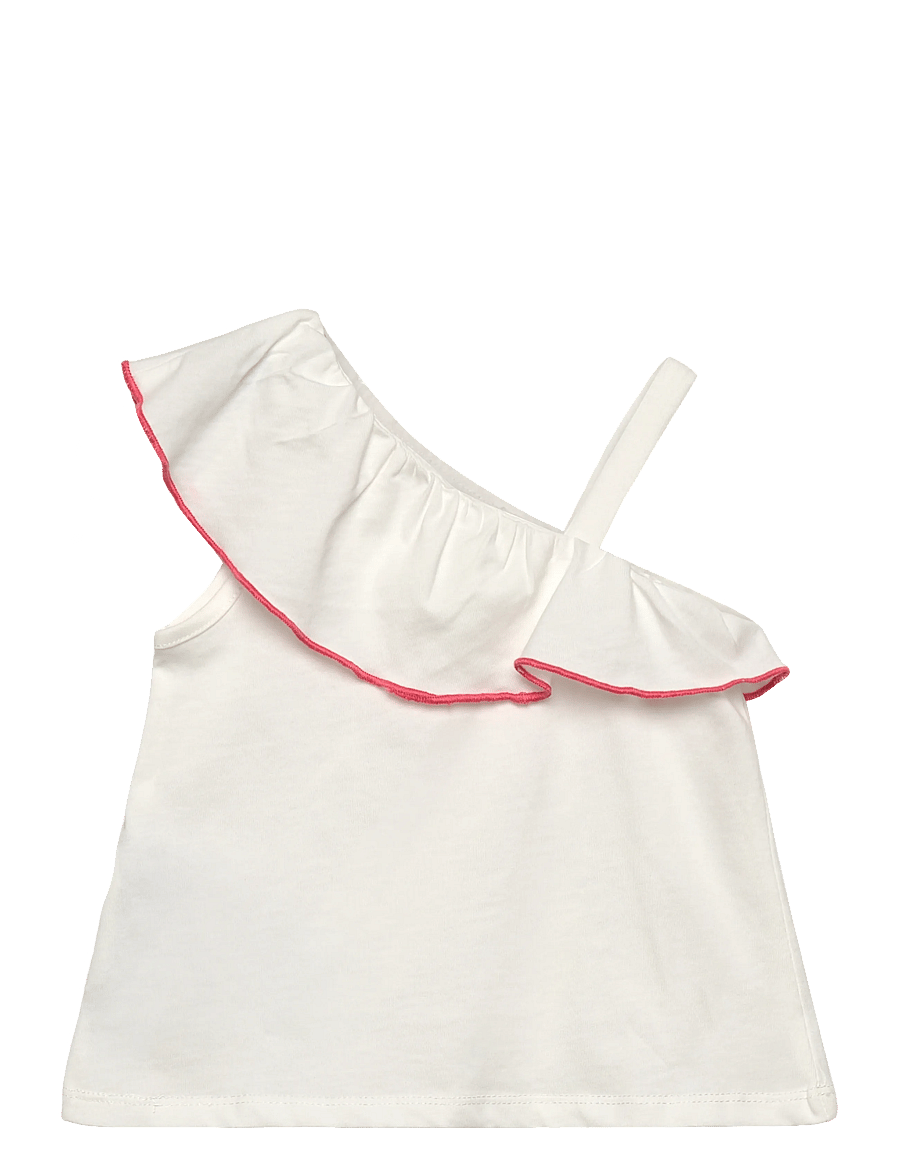 Mango - Contrast ruffle T-shirt - Ærmeløs undertrøje - natural white - 0