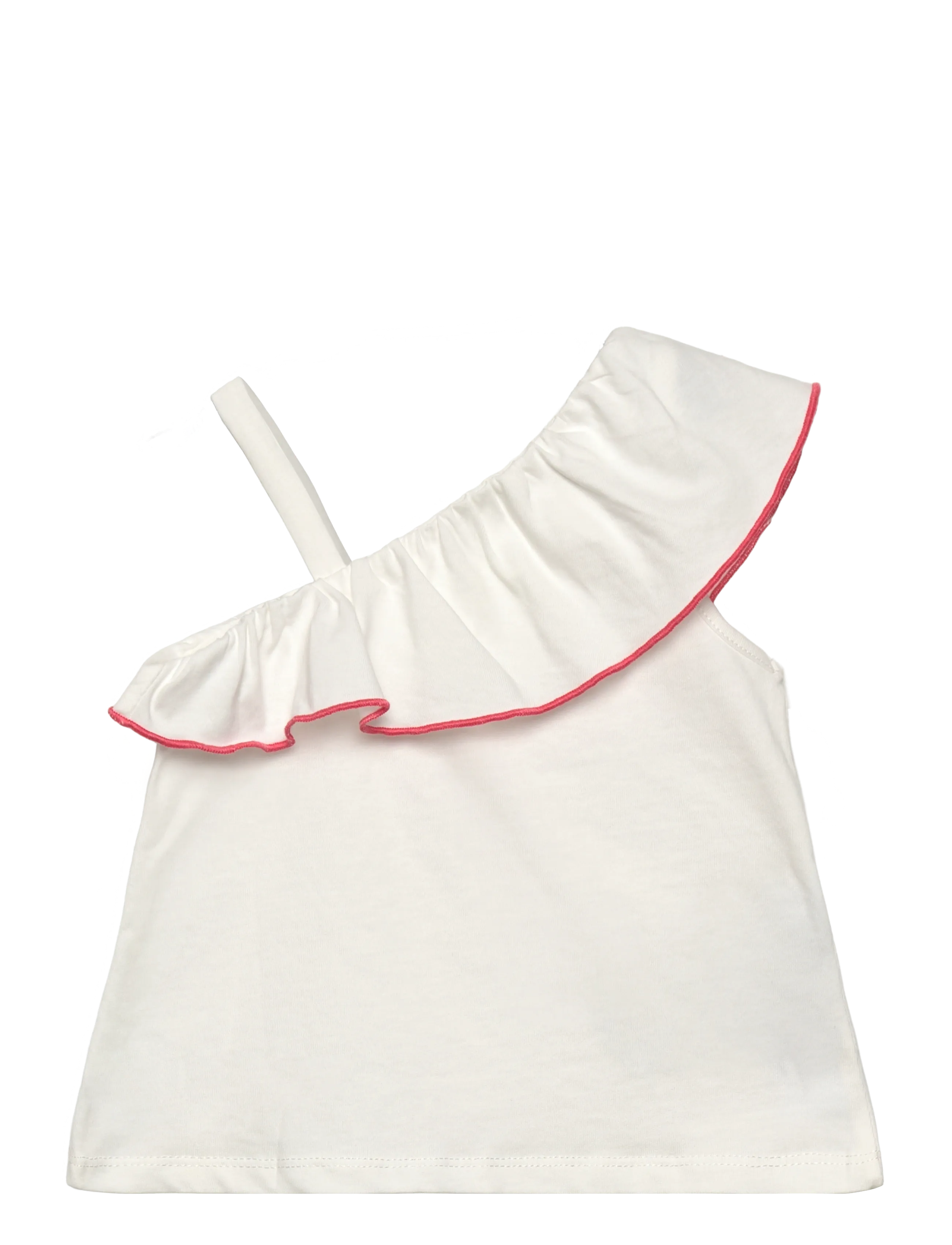 Mango - Contrast ruffle T-shirt - tanktops - natural white - 1