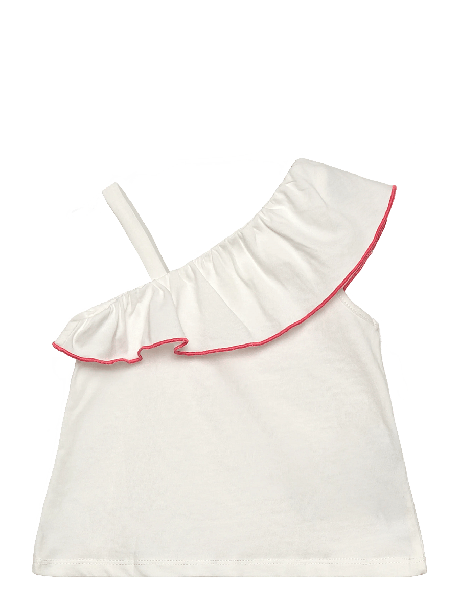 Mango - Contrast ruffle T-shirt - Ærmeløs undertrøje - natural white - 1
