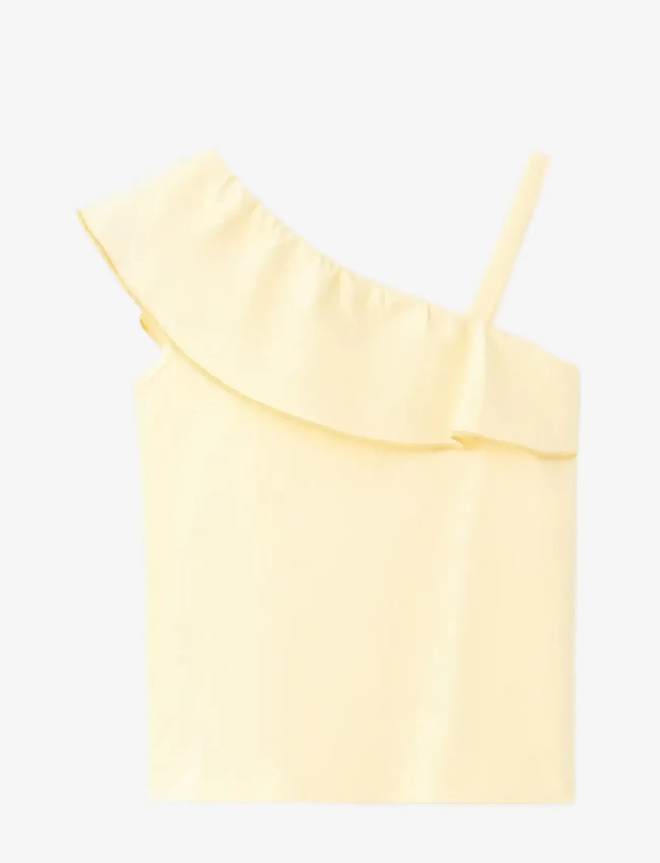 Mango - Contrast ruffle T-shirt - Ærmeløs undertrøje - yellow - 0