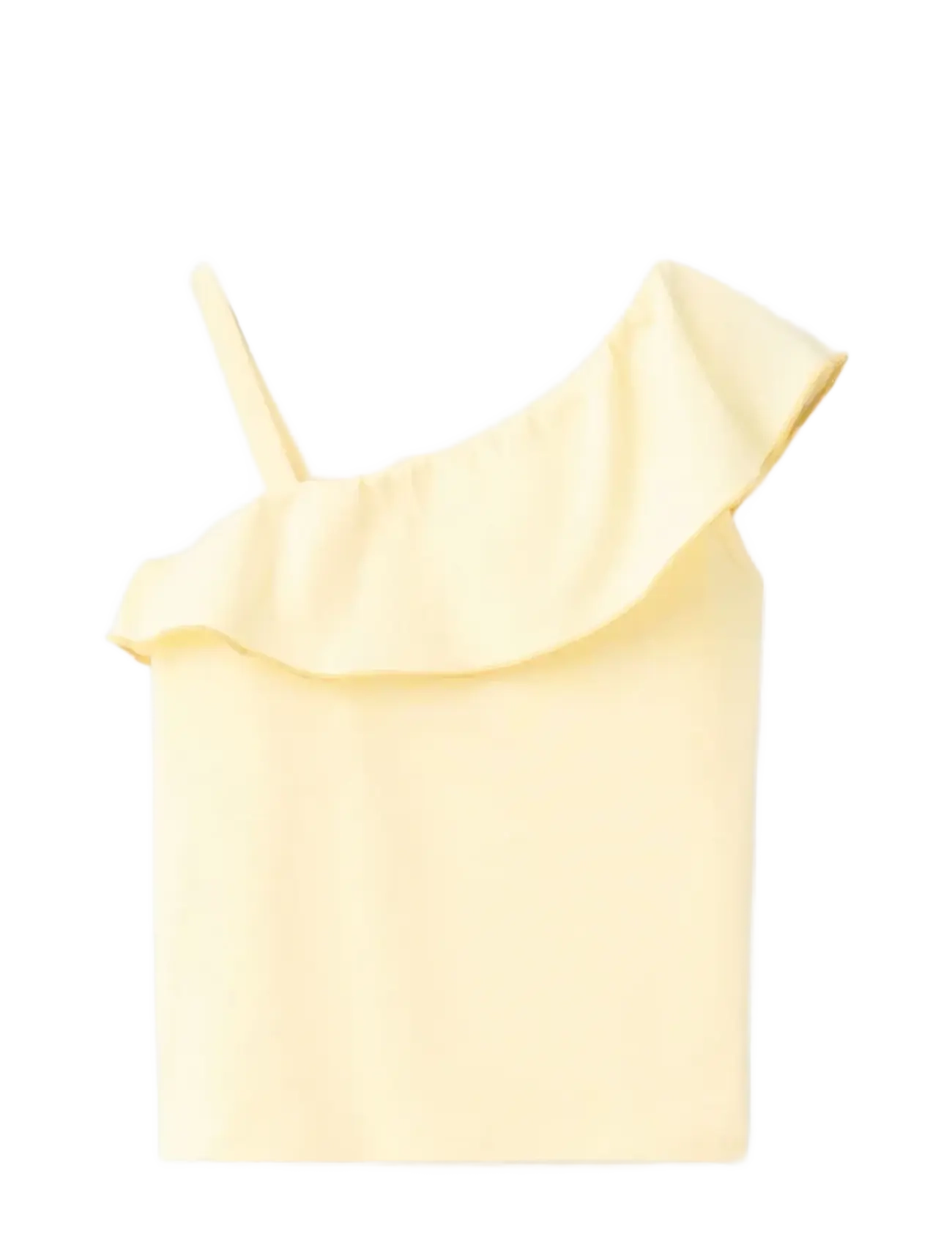 Mango - Contrast ruffle T-shirt - Ærmeløs undertrøje - yellow - 1