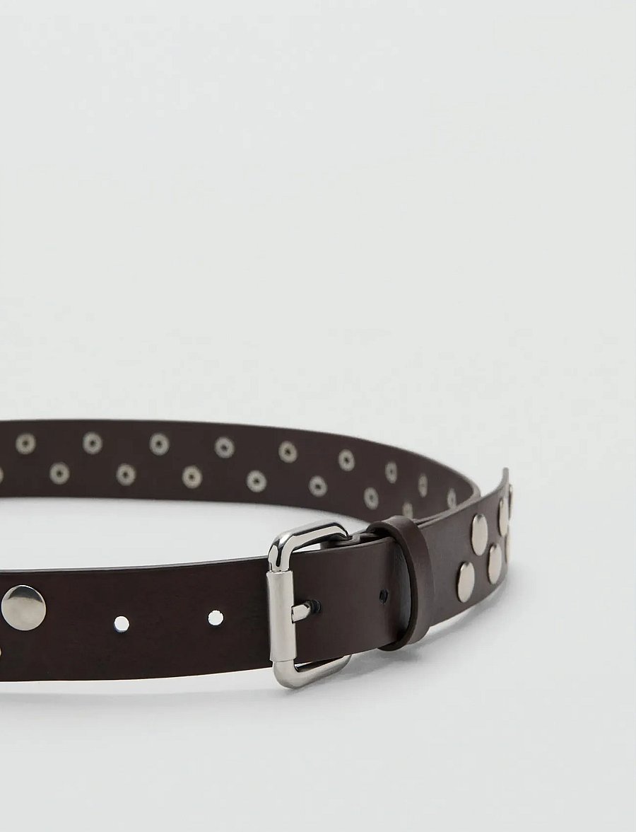 Mango - Studded belt - casual bælter - dark brown - 3