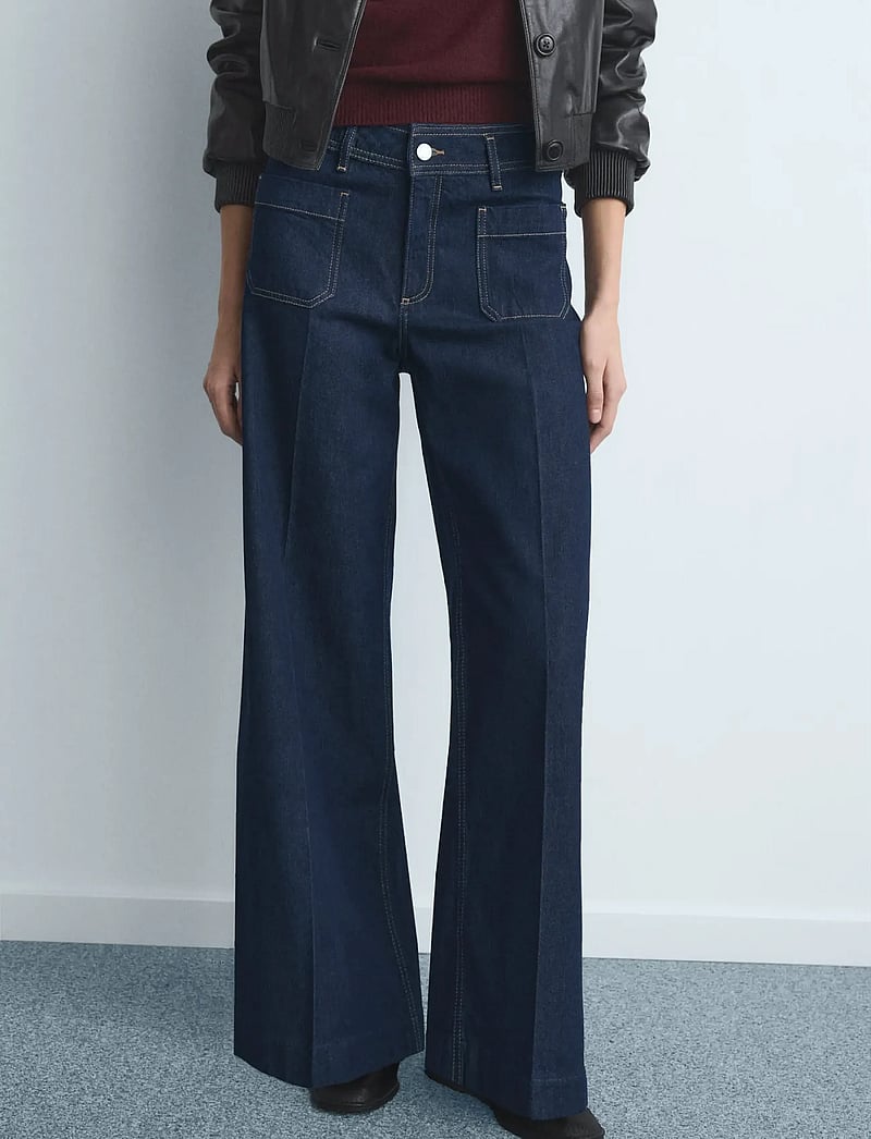 Mango - Wide leg jeans with pockets - wide leg jeans - open blue - 0