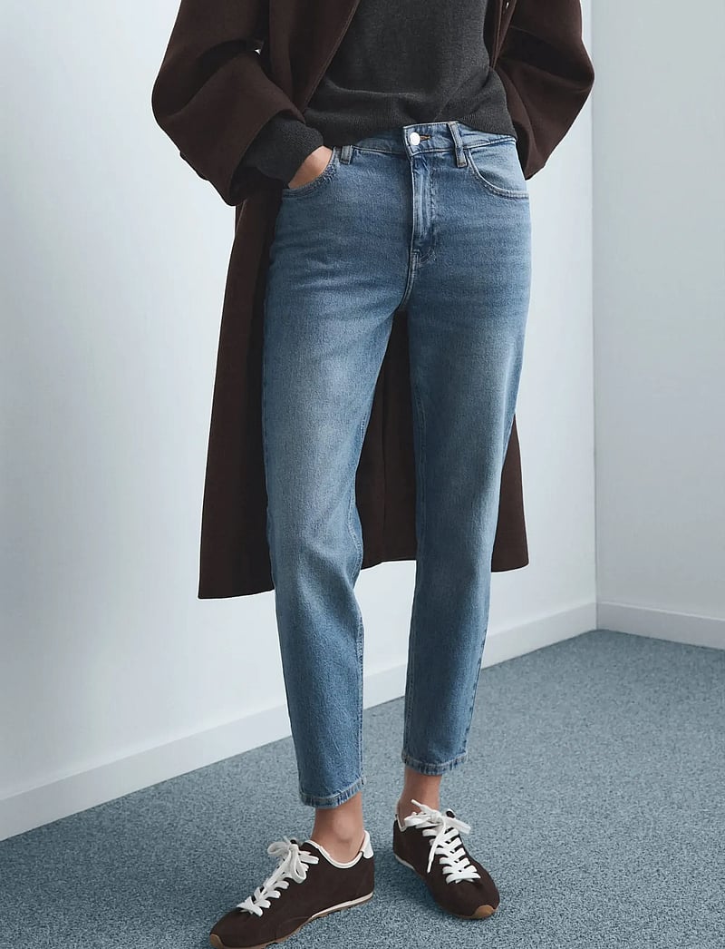 Mango - Newmom comfort high-rise jeans - mom jeans - open blue - 0