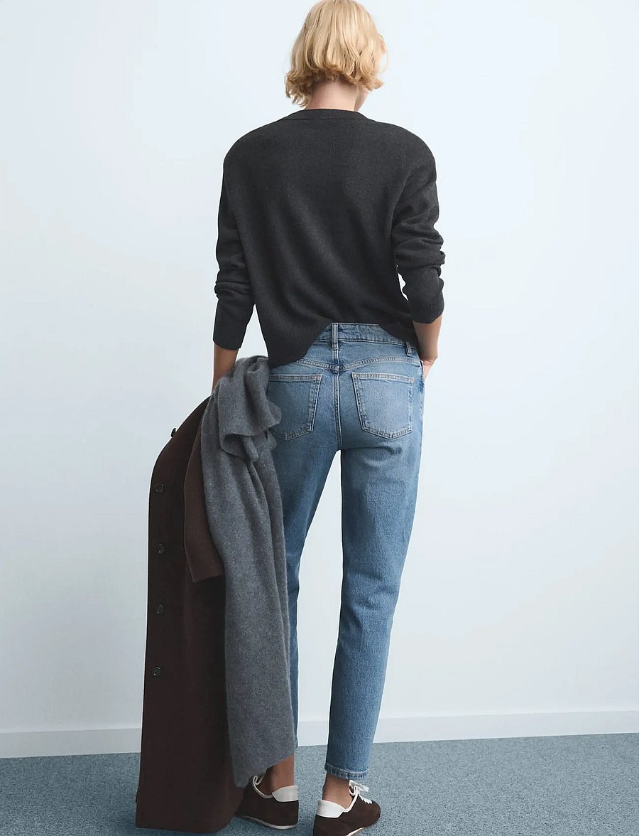 Mango - Newmom comfort high-rise jeans - open blue - 2