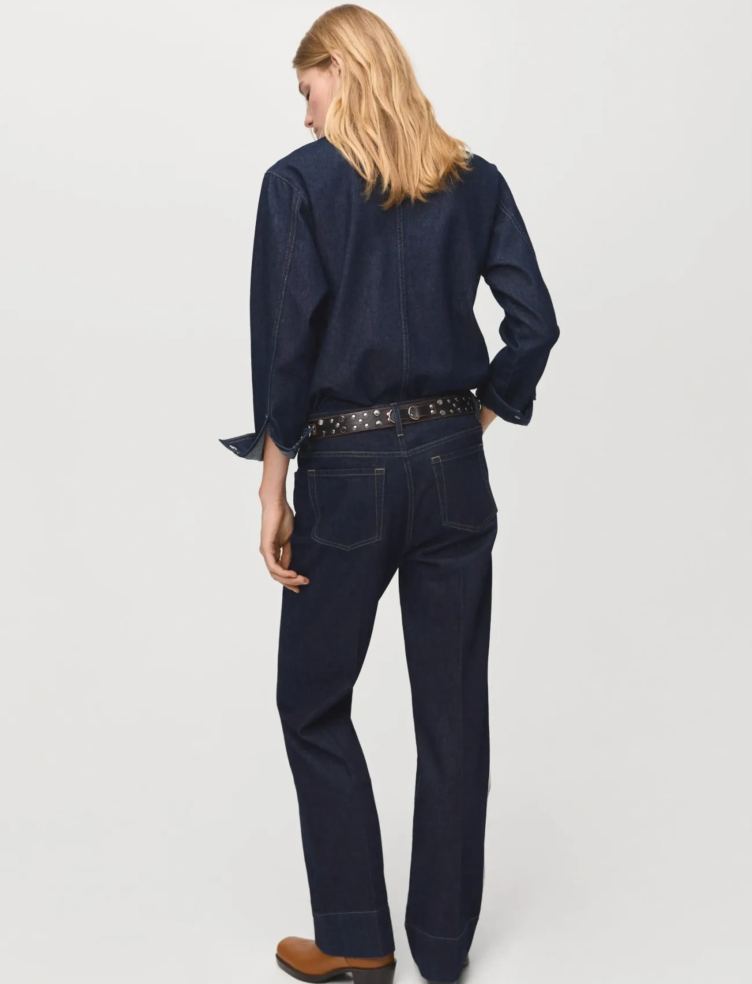 Mango - Straight-leg jeans with seam stitching - raka jeans - open blue - 2
