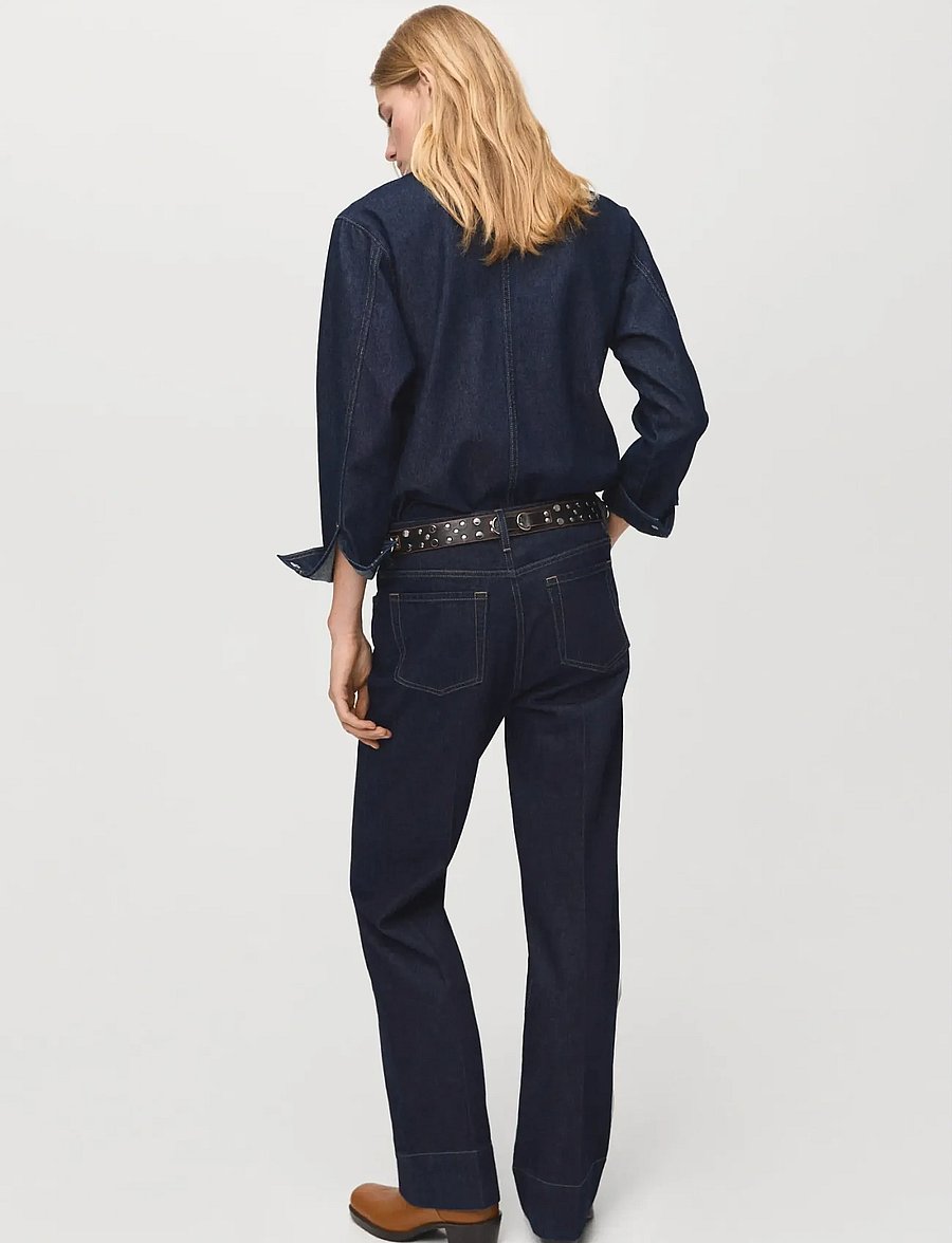 Mango - Straight-leg jeans with seam stitching - raka jeans - open blue - 2