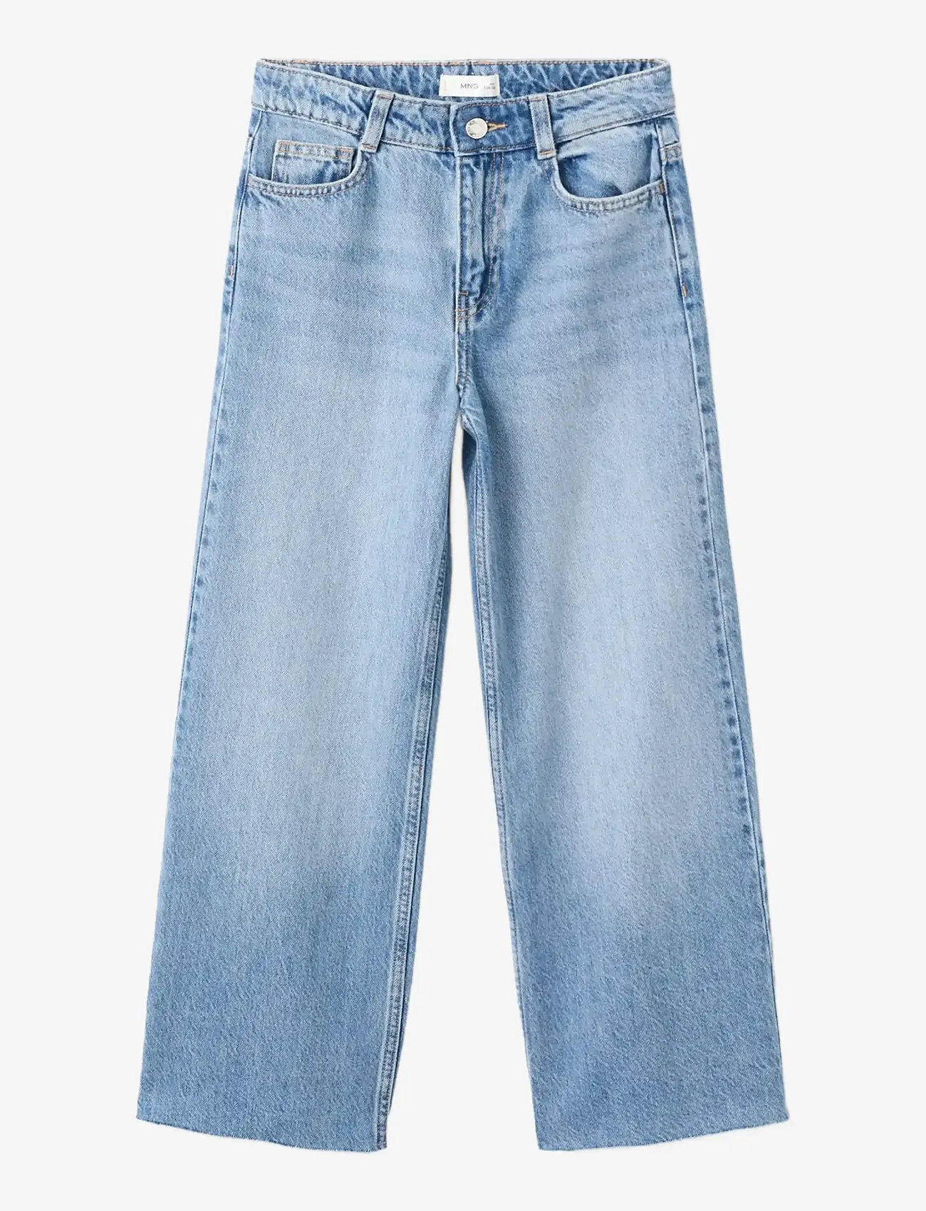 Mango - Wide leg jeans with frayed hem - hosen mit weitem bein - open blue - 0